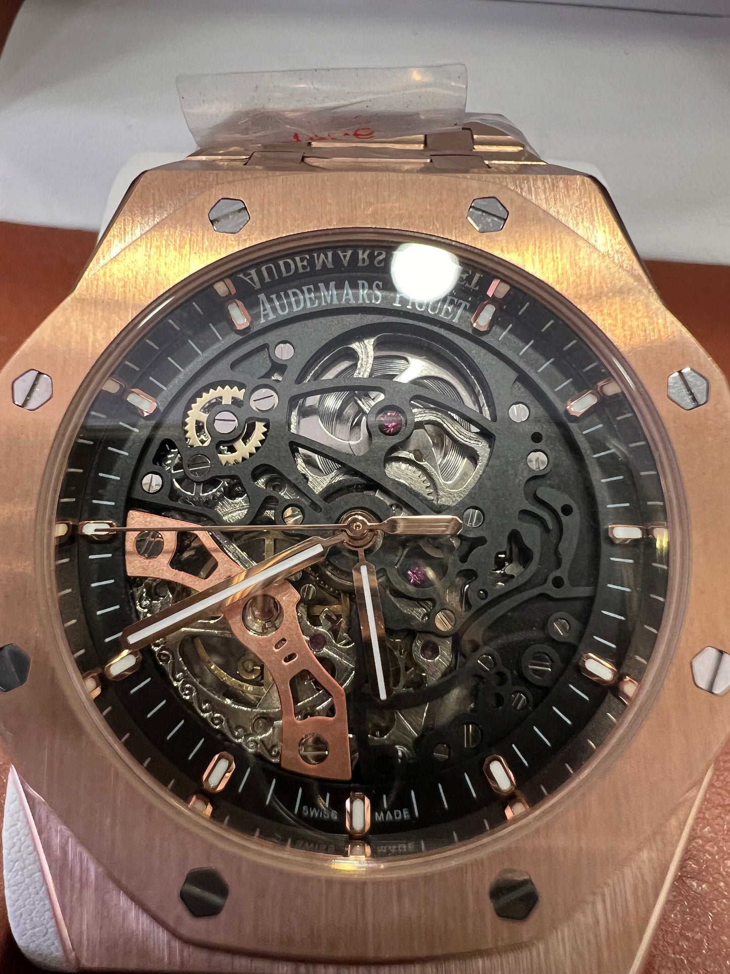 Audemars Piguet Royal Oak Double Balance Wheel Openworked Rose Gold Black Dial 41mm