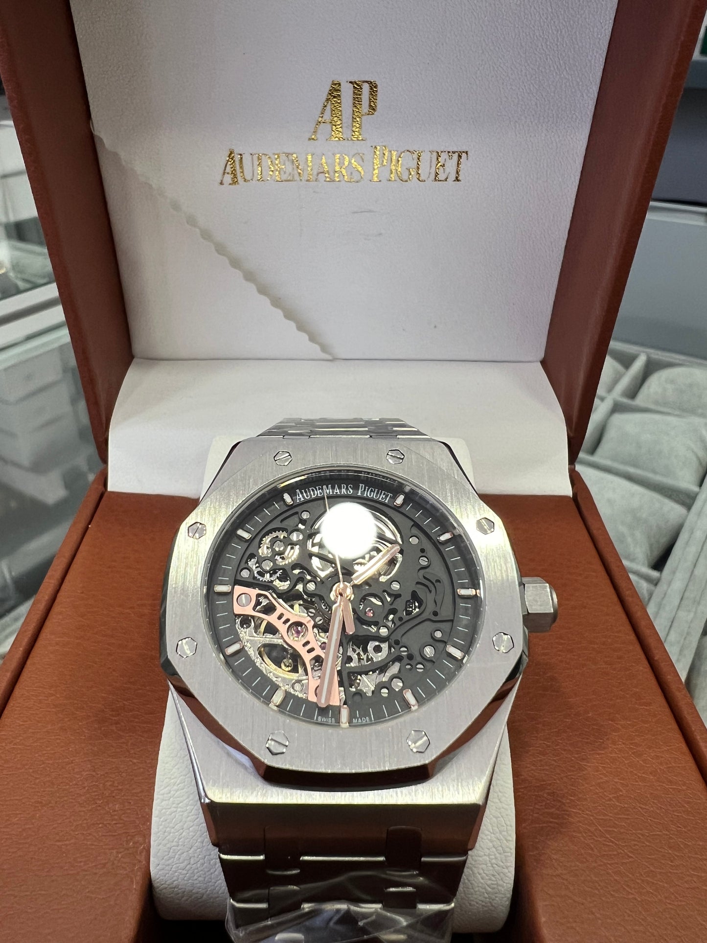 Audemars Piguet Royal Oak Double Balance Wheel Openworked Steel Black Dial 41mm