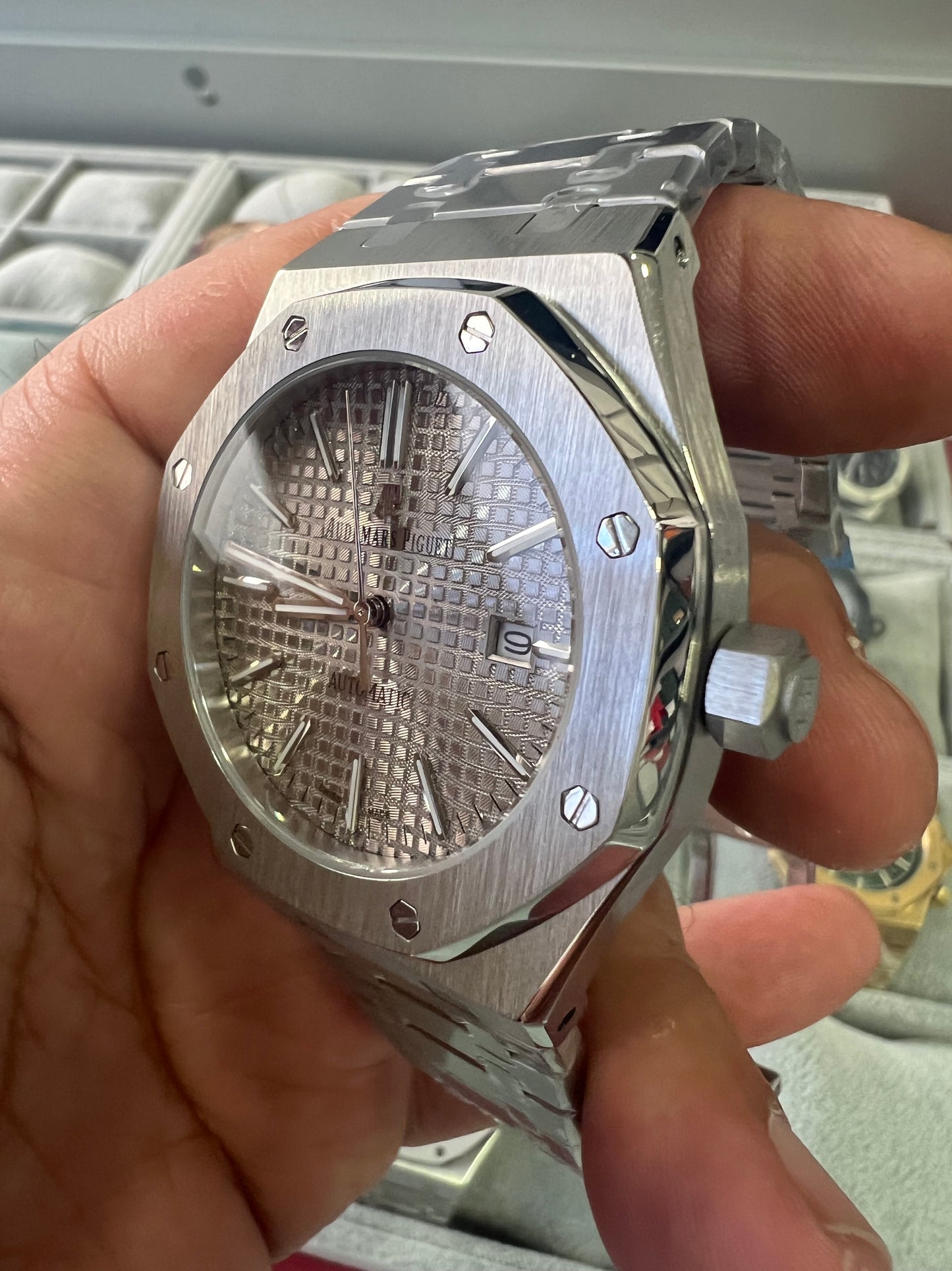 Audemars Piguet Royal Oak Selfwinding Steel Metalic White Dial Dial 41mm