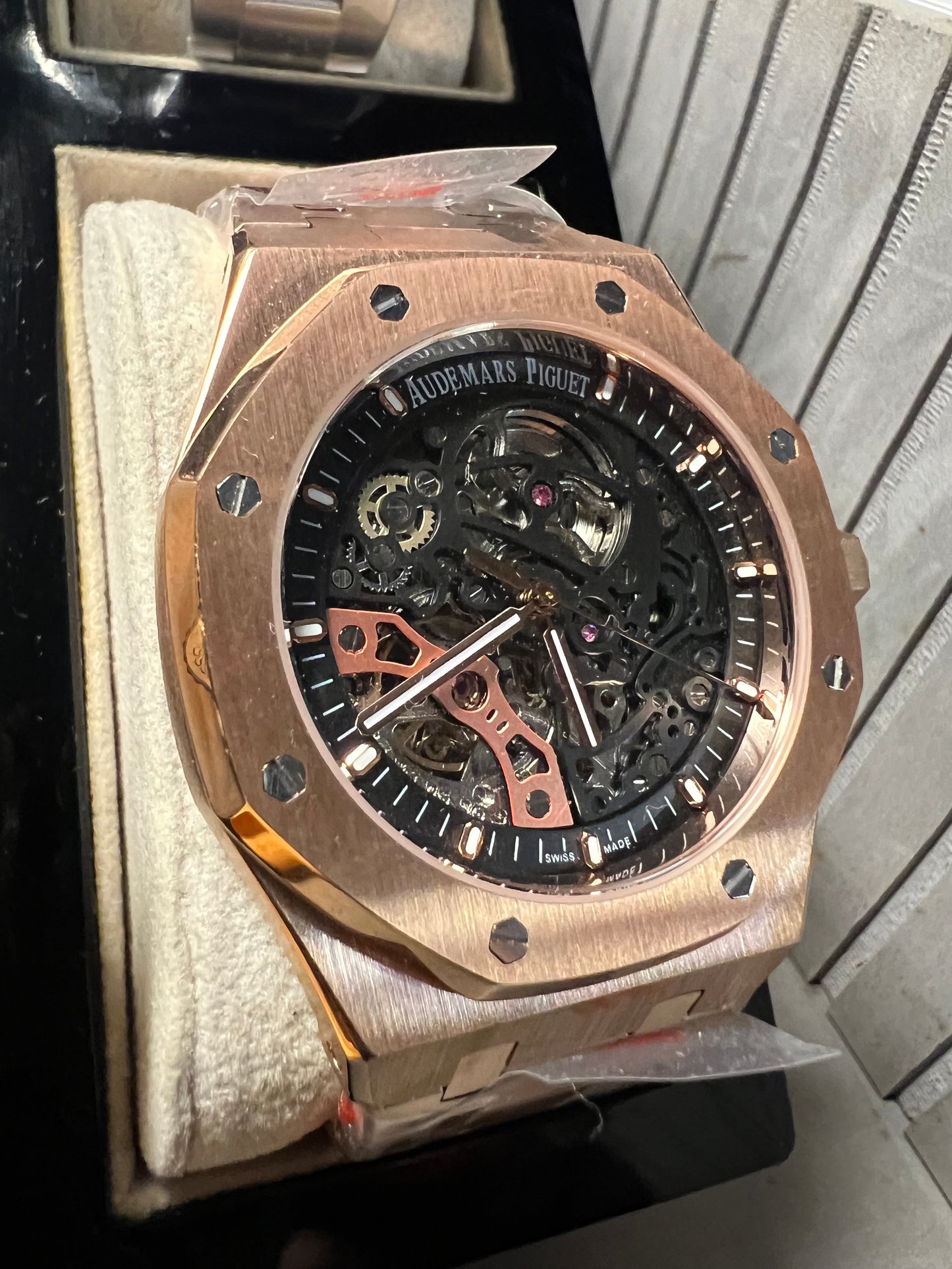 Audemars Piguet Royal Oak Double Balance Wheel Openworked Rose Gold Black Dial 41mm