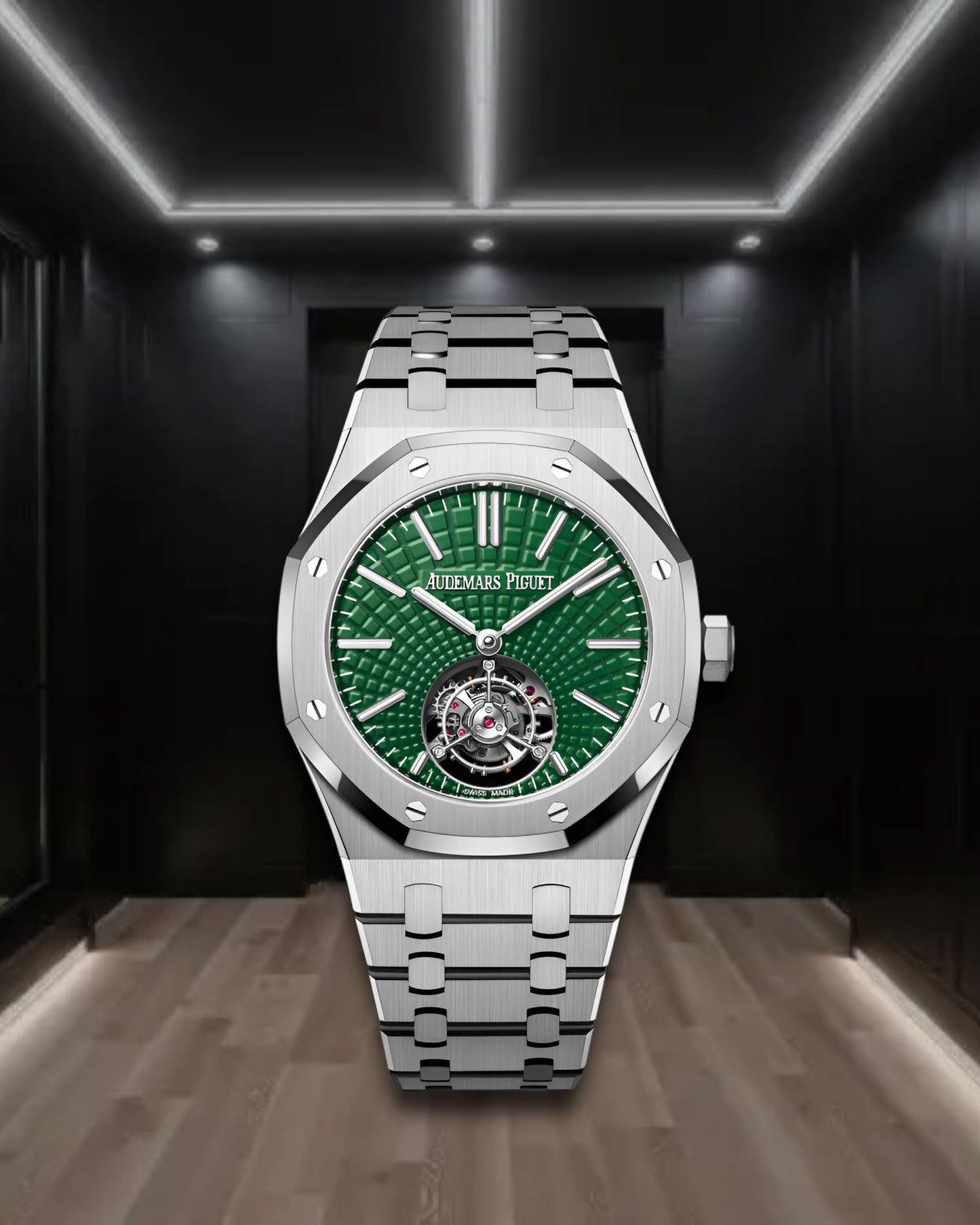 Audemars Piguet Royal Oak Selfwinding Flying Tourbillon Steel Green Dial 41mm