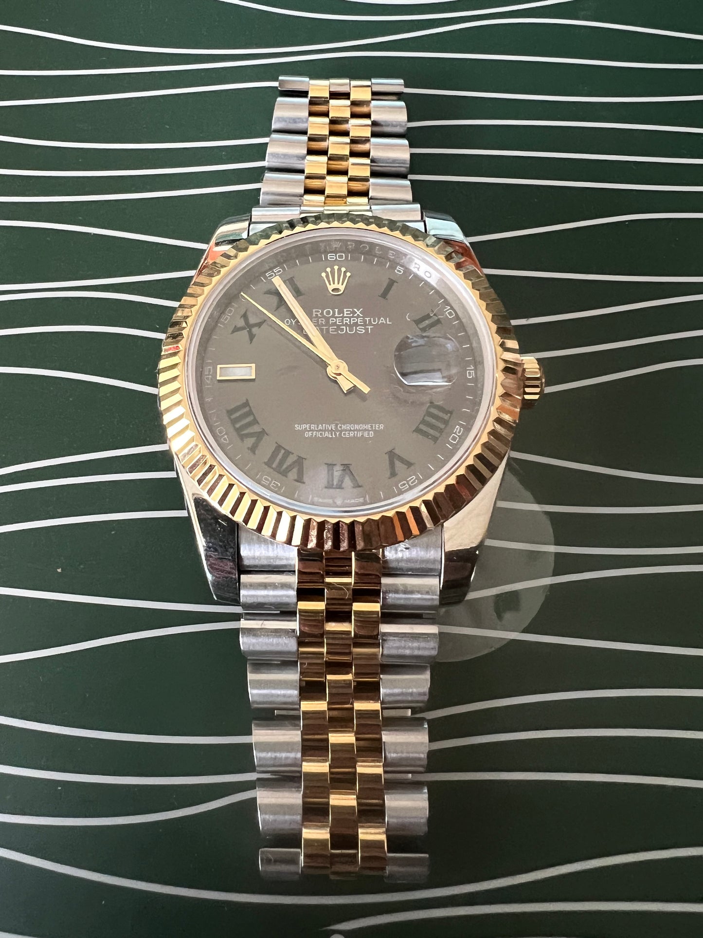 Datejust 41 Wimbledon Roman Two-Tone Yellow Gold Jubilee