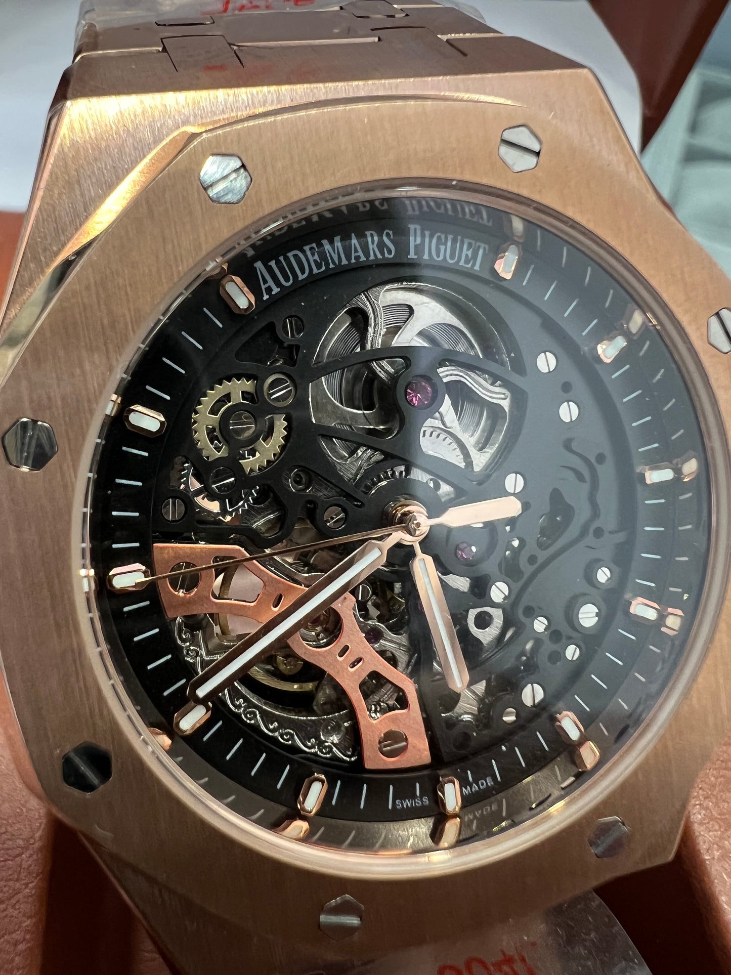 Audemars Piguet Royal Oak Double Balance Wheel Openworked Rose Gold Black Dial 41mm