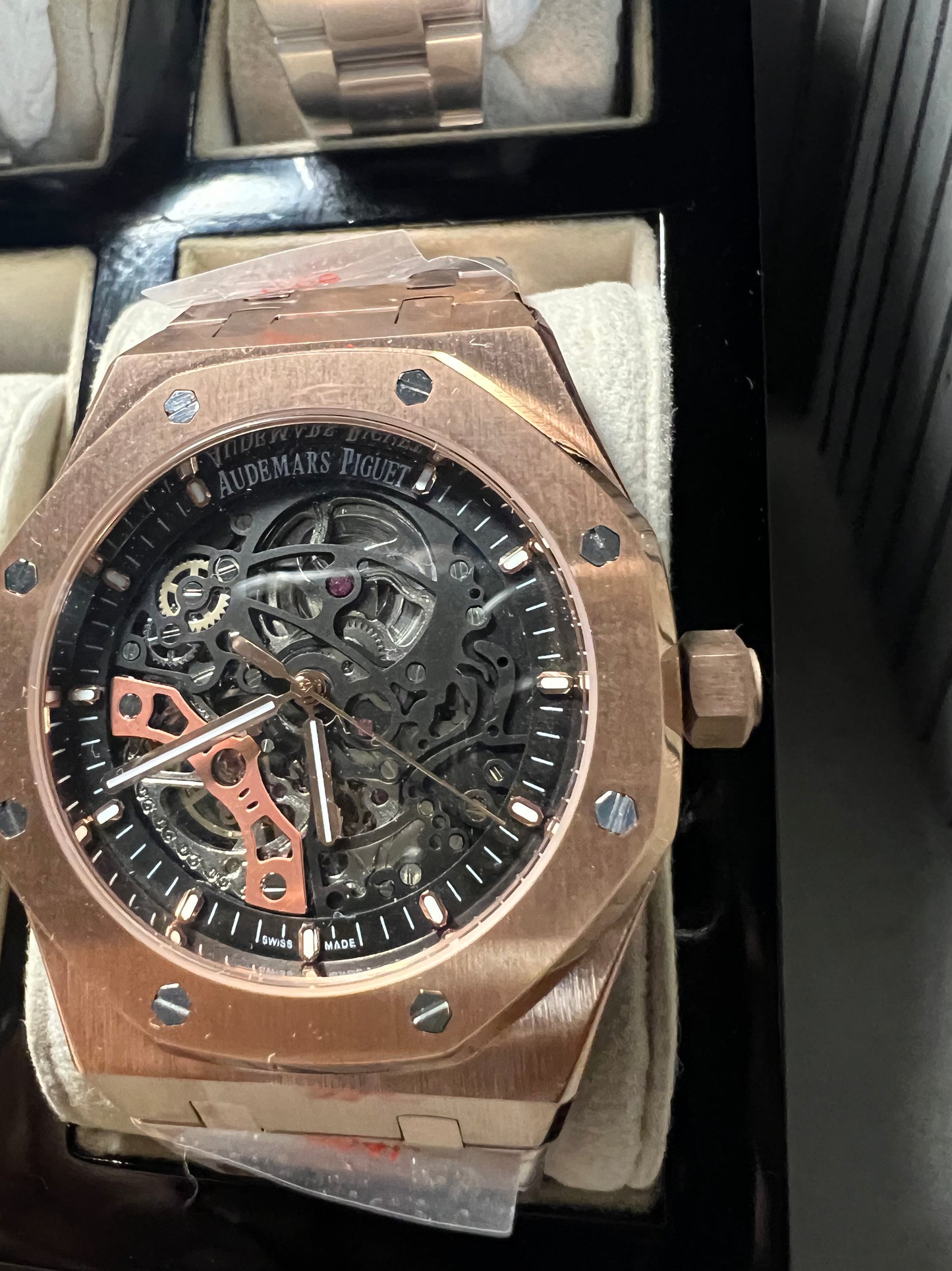 Audemars Piguet Royal Oak Double Balance Wheel Openworked Rose Gold Black Dial 41mm