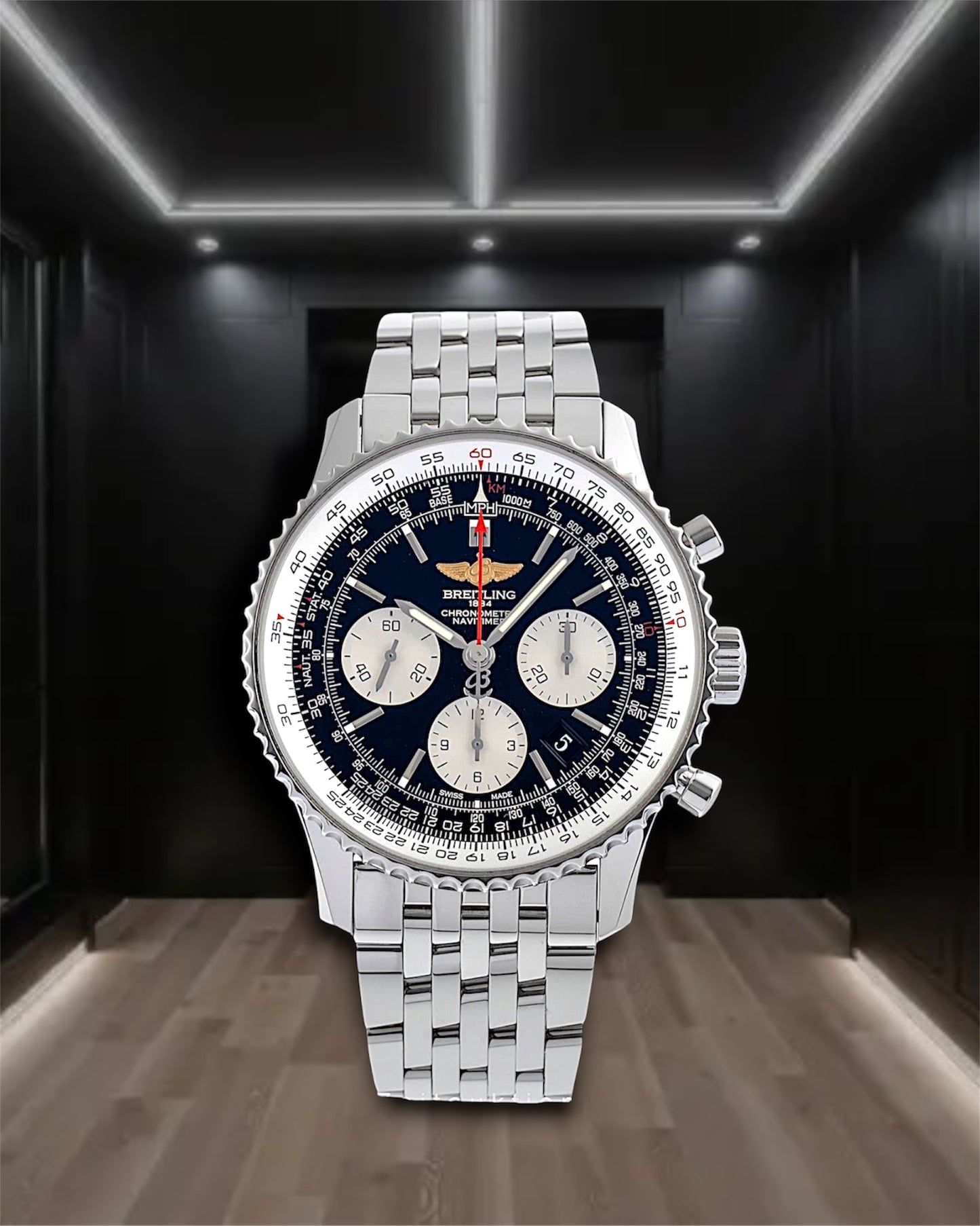 Breitling Navitimer B01 Chronograph Black Dial White Chronograph 43mm