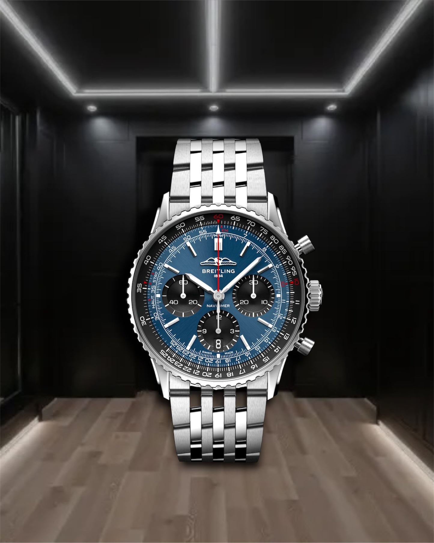 Breitling Navitimer B01 Chronograph Blue Dial Black Chronograph 43mm