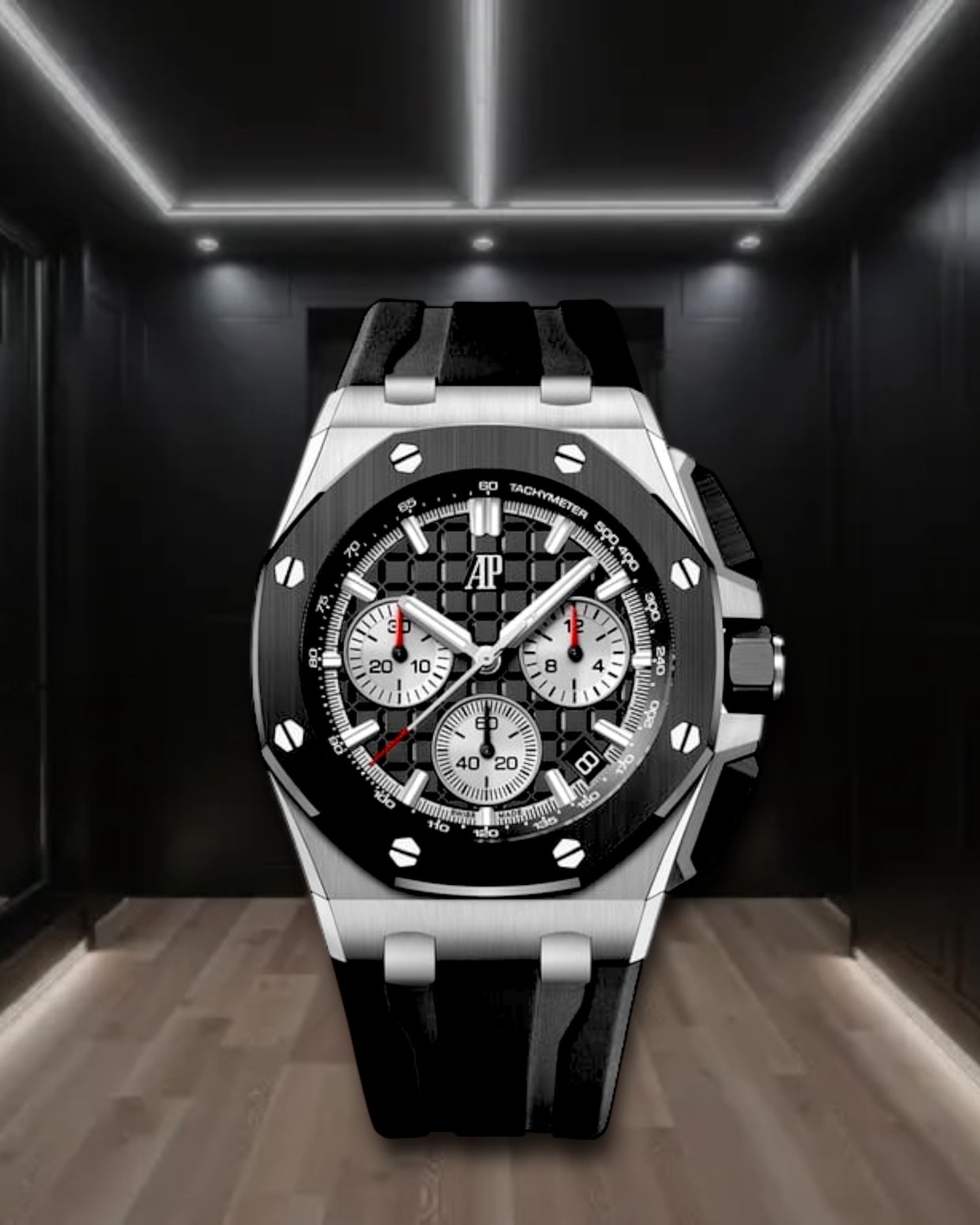 Audemars Piguet Royal Oak Offshore Black Dial White Chronograph 43mm