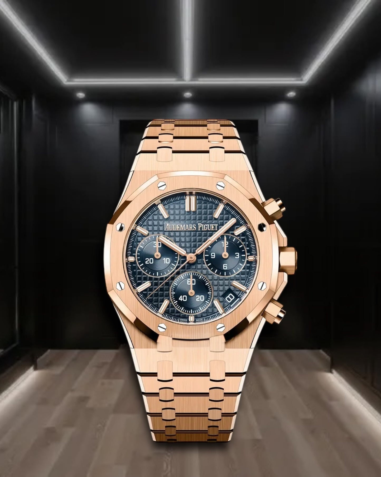 Audemars Piguet Royal Oak Chronograph Rose Gold Blue Dial 41mm