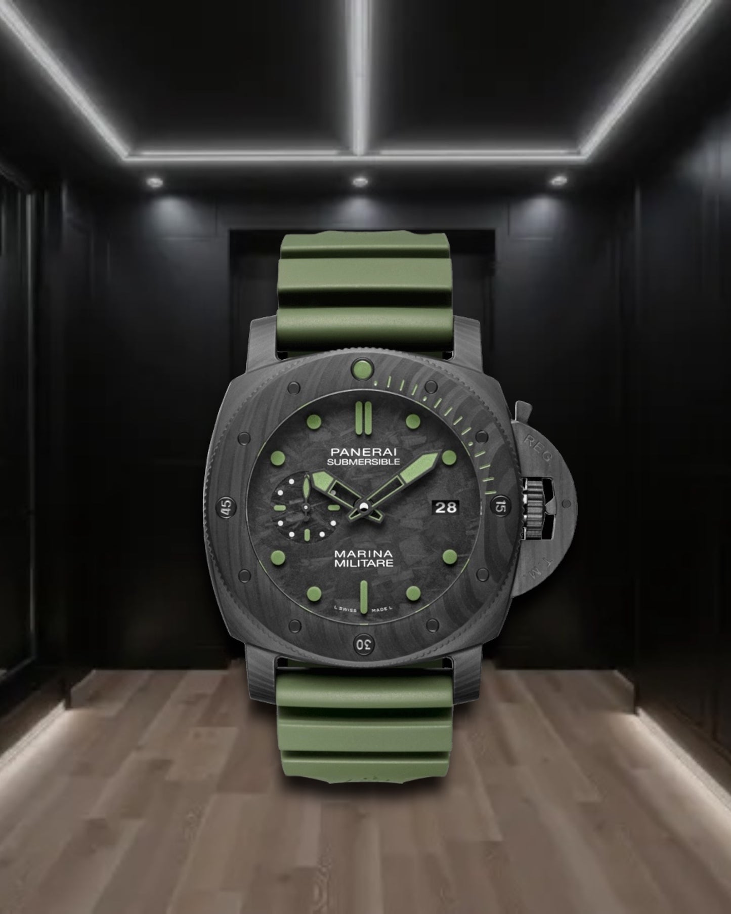 Panerai Submersible Marina Militare Carbotech Green 47mm PAM00979