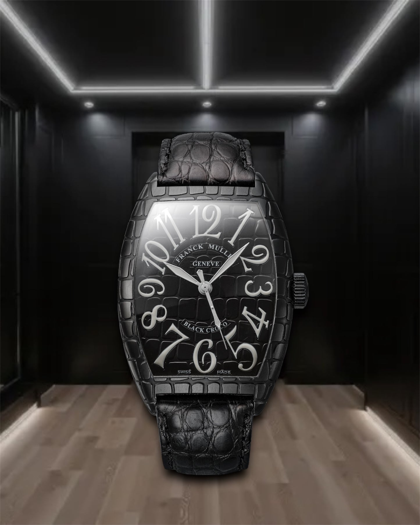 Franck Muller Cintrée Curvex Black Croco 8880 SC BLK CRO AC