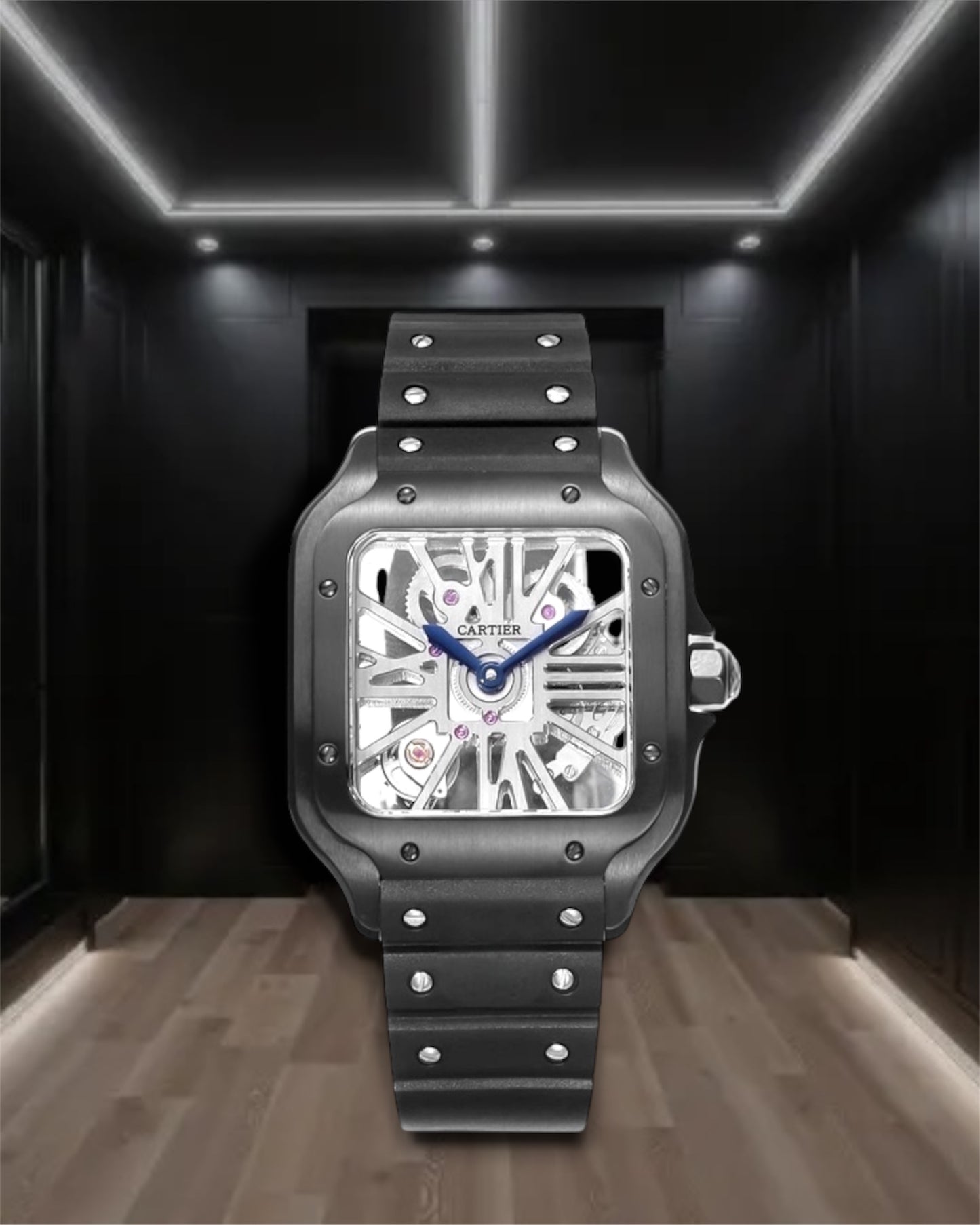 Cartier Santos de Cartier Skeleton Large Black 40mm