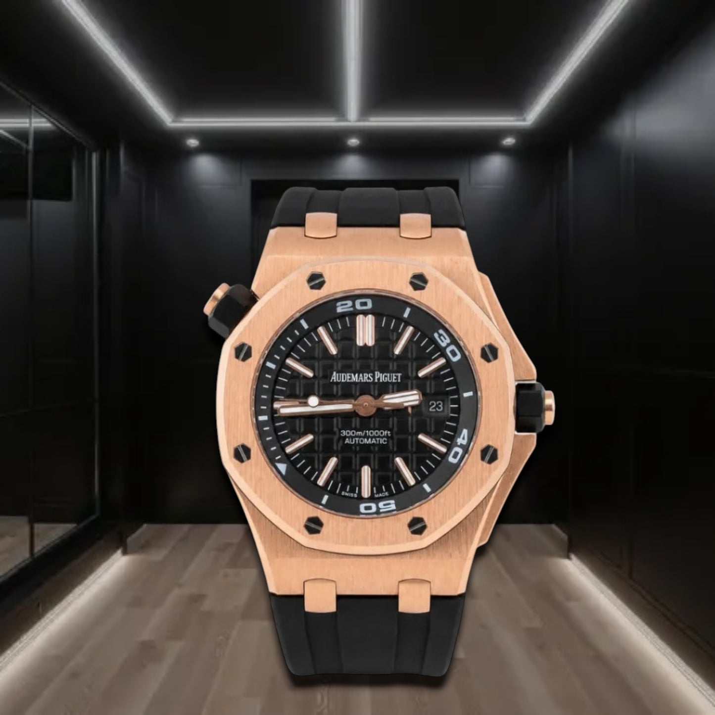 Audemars Piguet Royal Oak Offshore Diver Rose Gold Black Dial 42mm