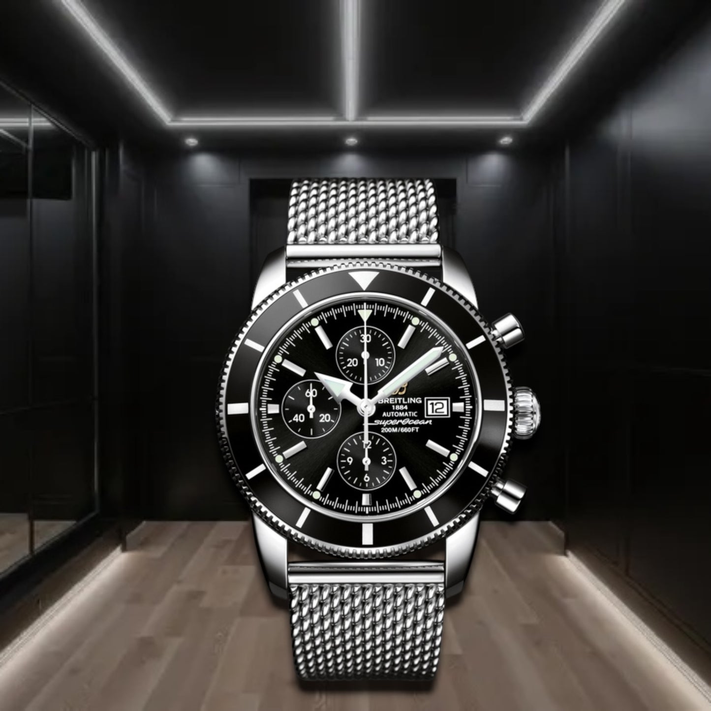 Breitling Superocean Heritage Chronograph Steel Black Dial 46mm