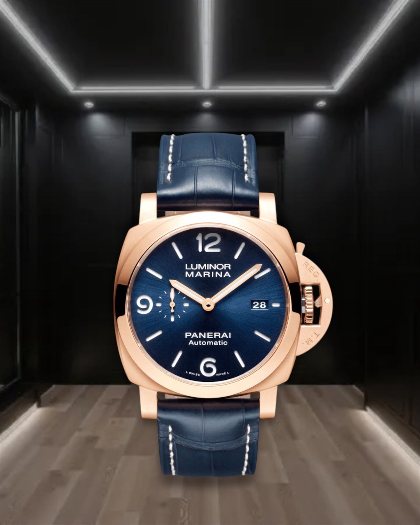 Panerai Luminor Marina Goldtech Sole Blu 44mm PAM01112