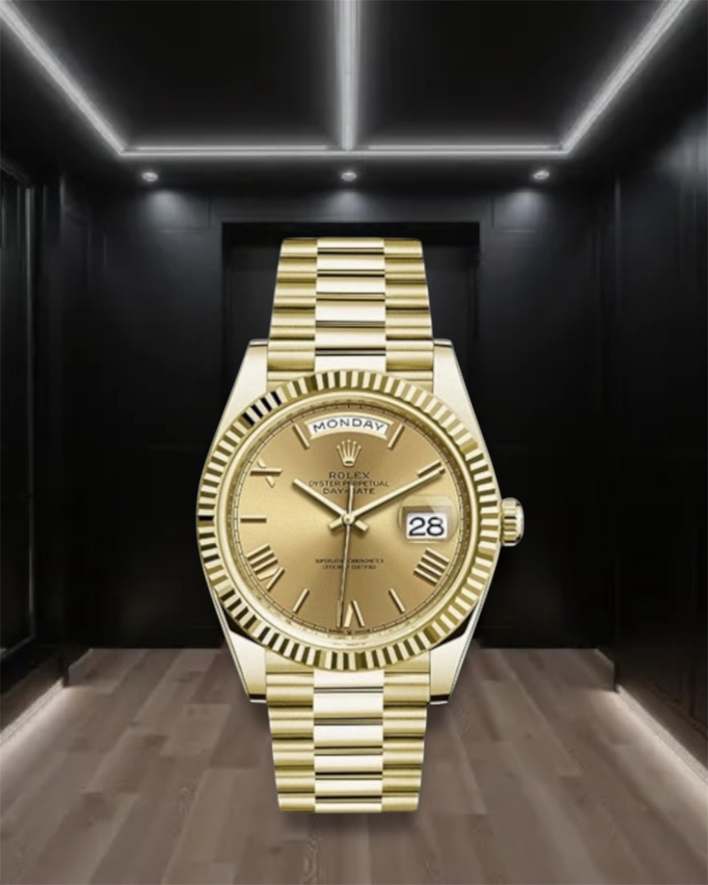 Day-Date All Gold Roman Markers President 41mm