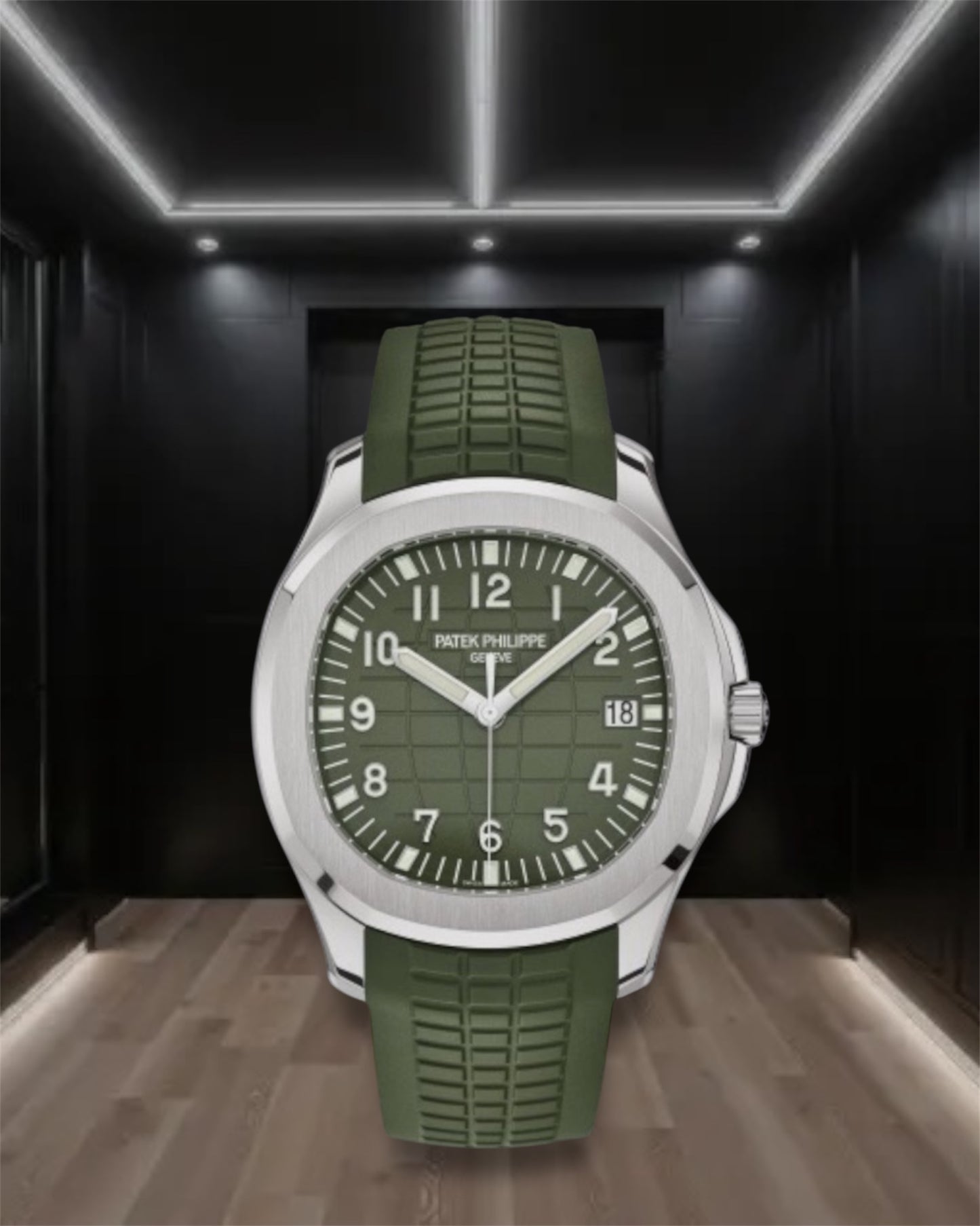 Patek Philippe Aquanaut 5168G Steel Case Green Dial Green Rubber Strap 42.2mm