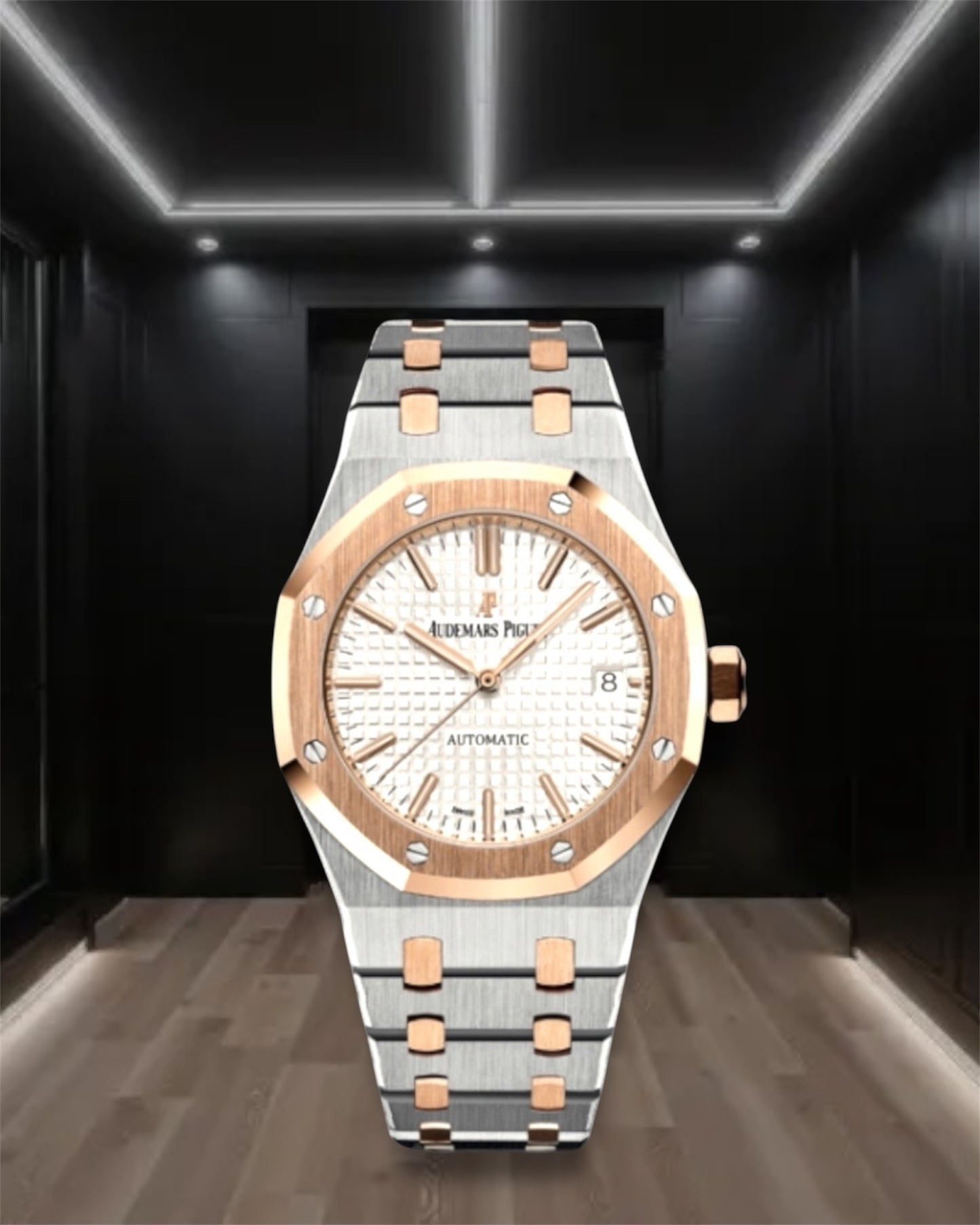 Audemars Piguet Royal Oak Selfwinding Steel & Rose Gold White Dial 41mm