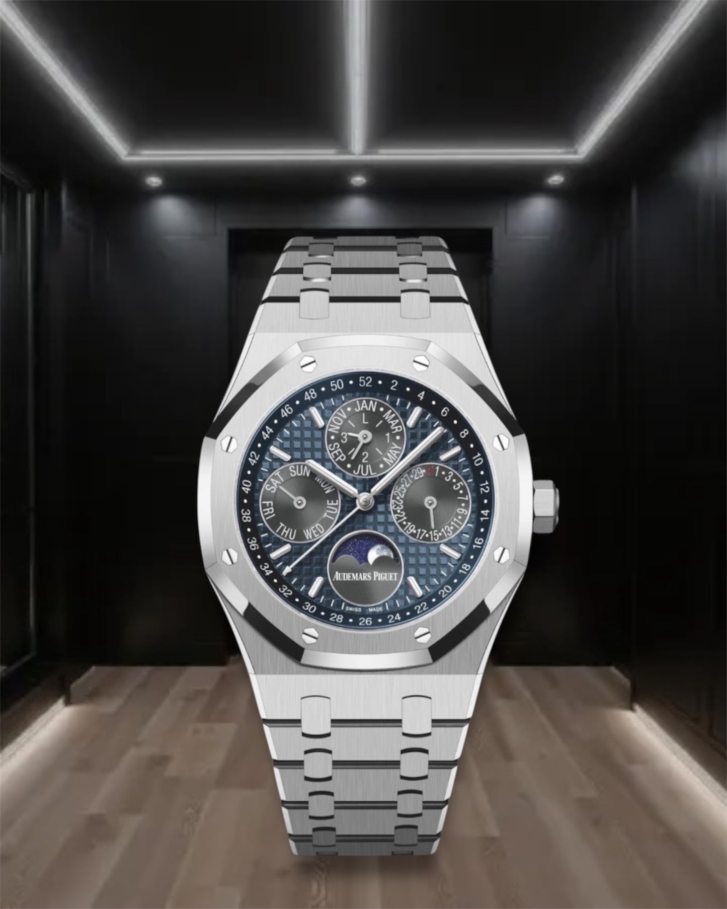 Audemars Piguet Royal Oak Perpetual Calendar Blue "Grande Tapisserie" Dial 41mm