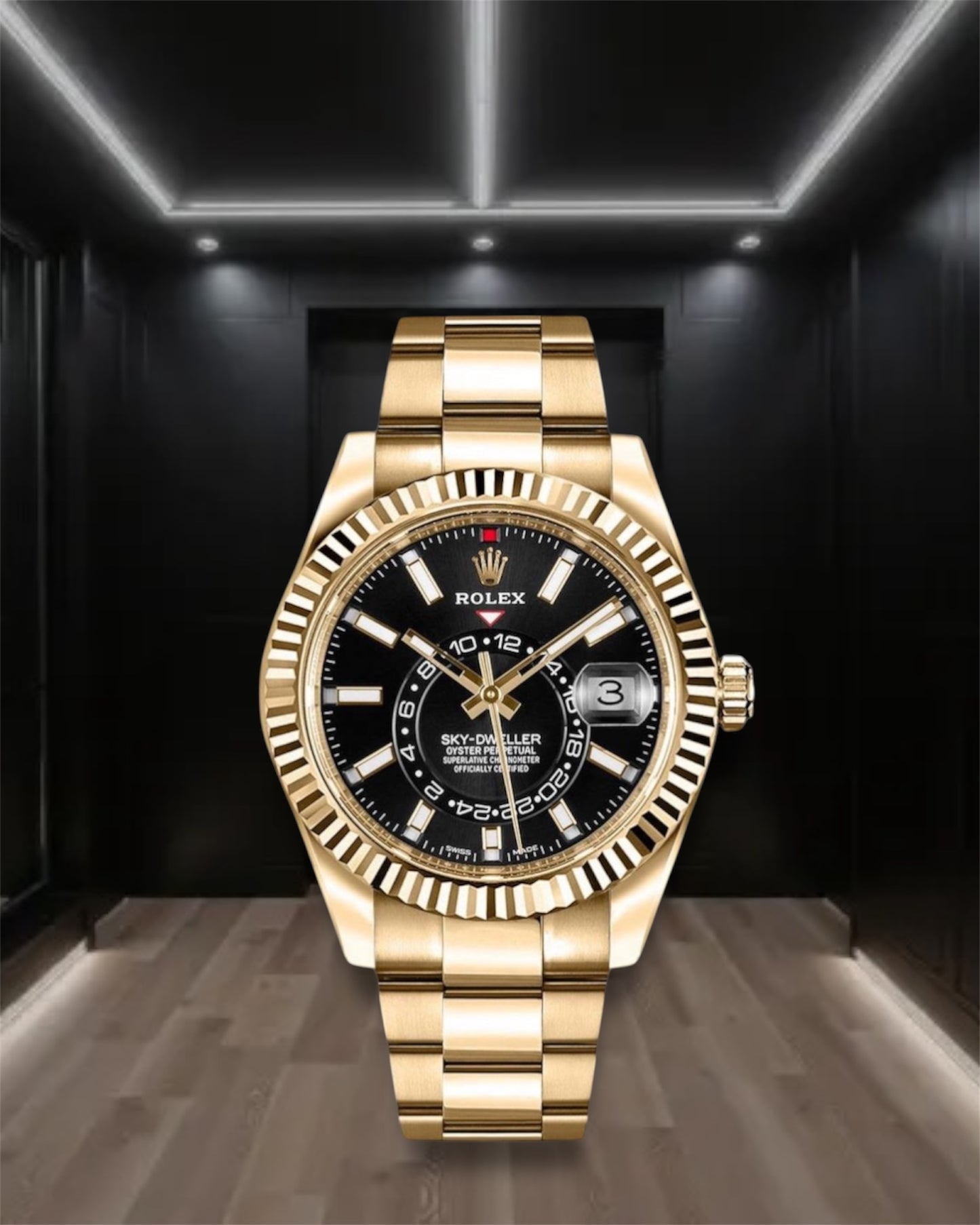 Sky Dweller Gold Black Dial Oyster 42mm