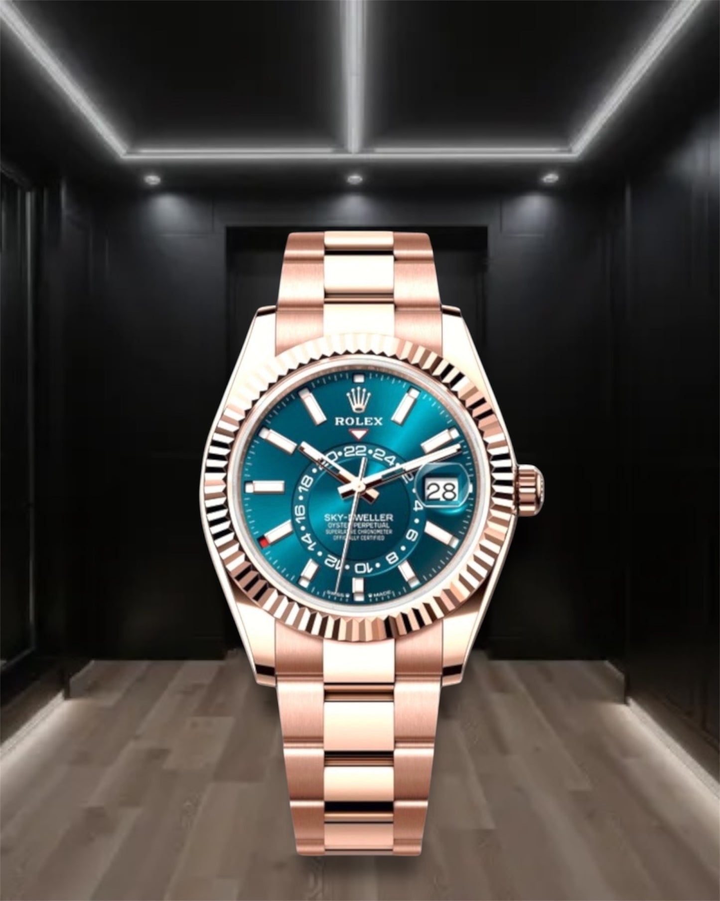 Sky Dweller Everose Gold Blue Dial Oyster 42mm