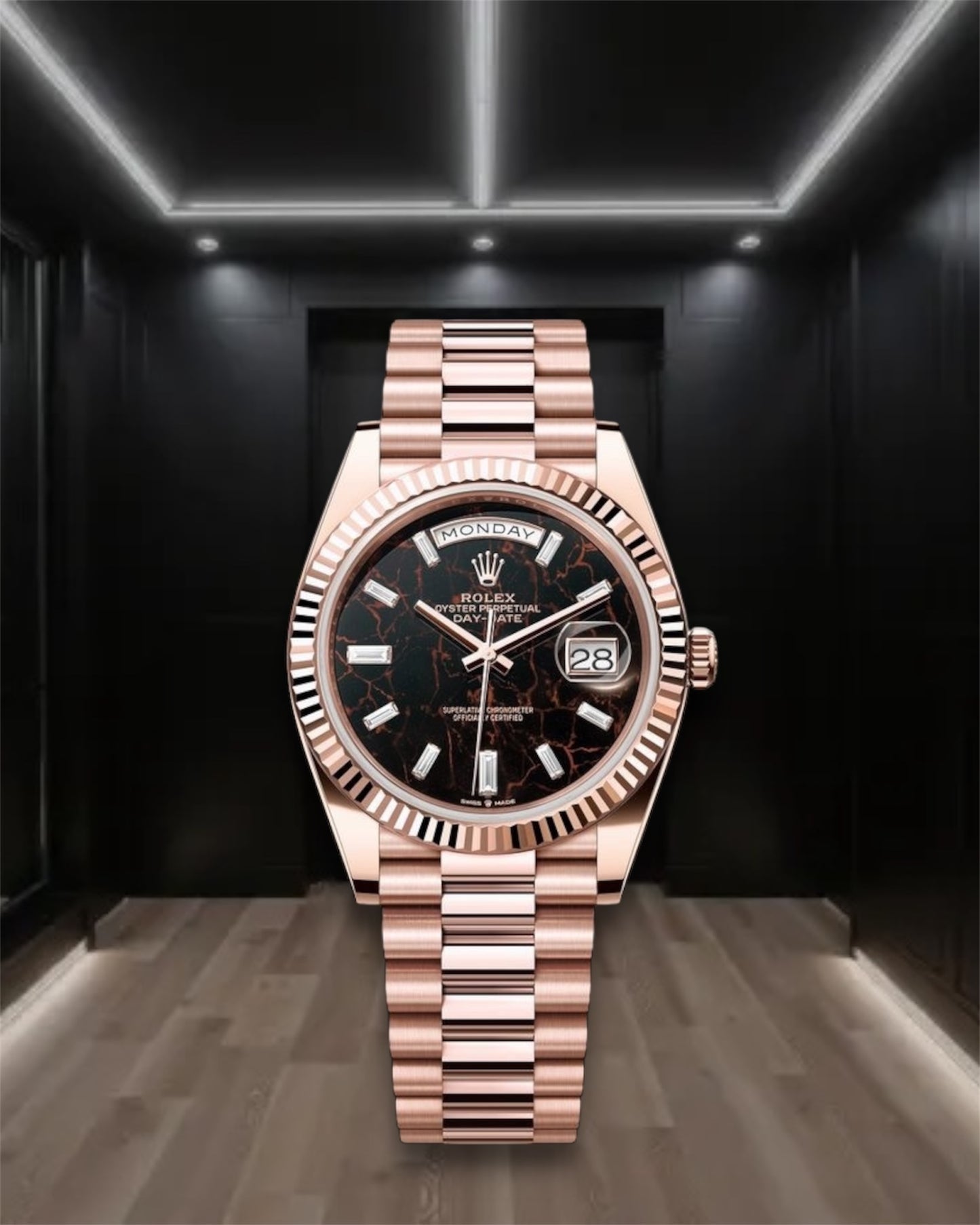 Day-Date Everose Gold Eisenkiesel Dial President 40mm