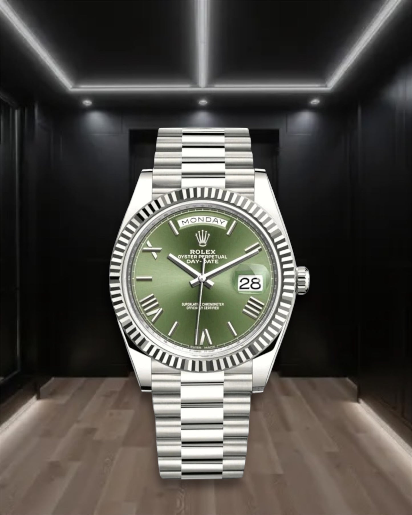 Day-Date Steel Olive Green Dial 40mm