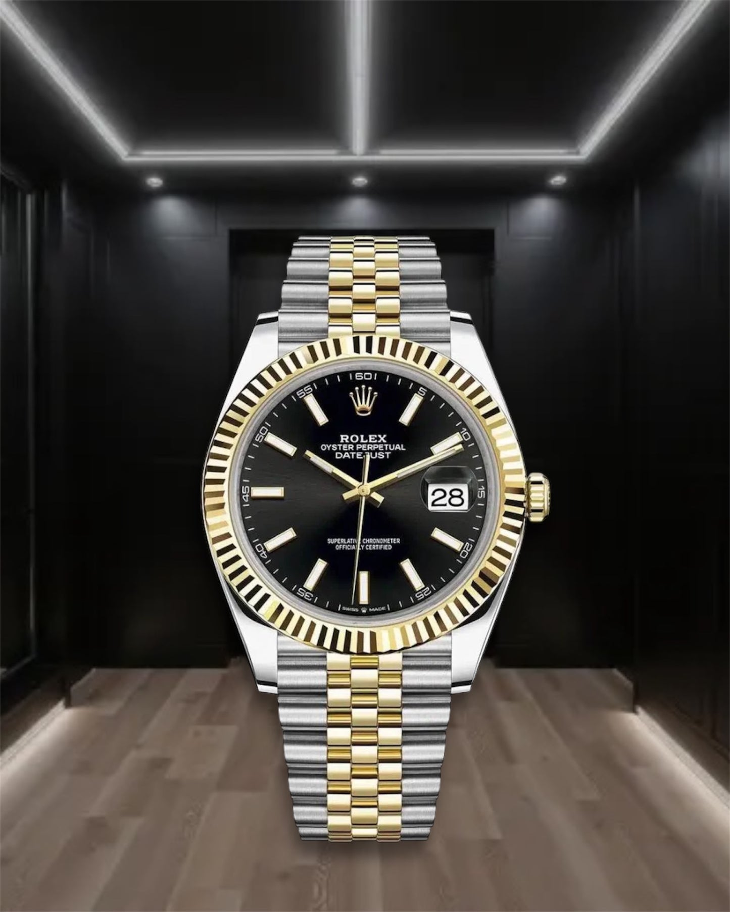 Datejust 41 Two Tone Black Stick Dial Jubilee