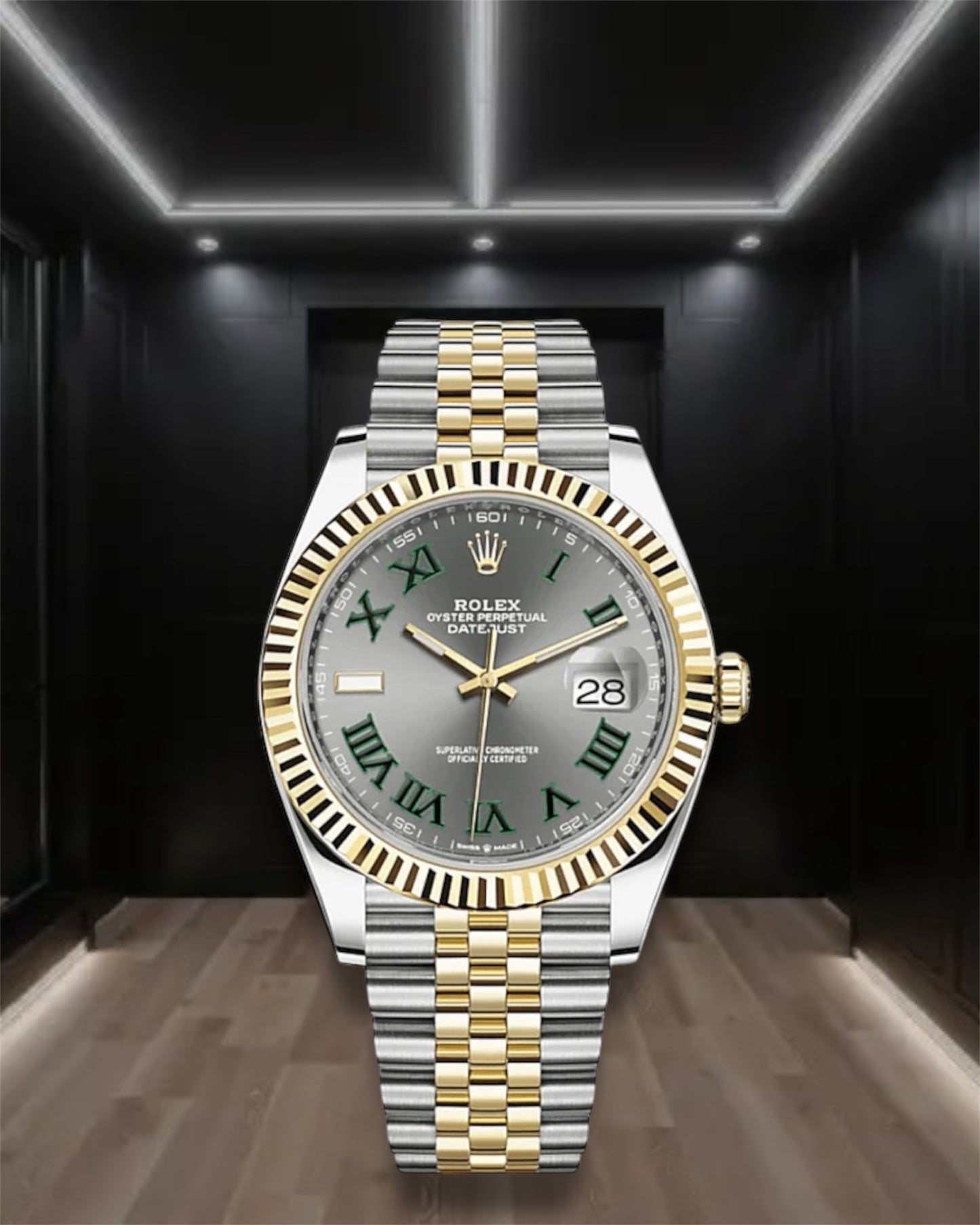 Datejust 41 Wimbledon Roman Two-Tone Yellow Gold Jubilee