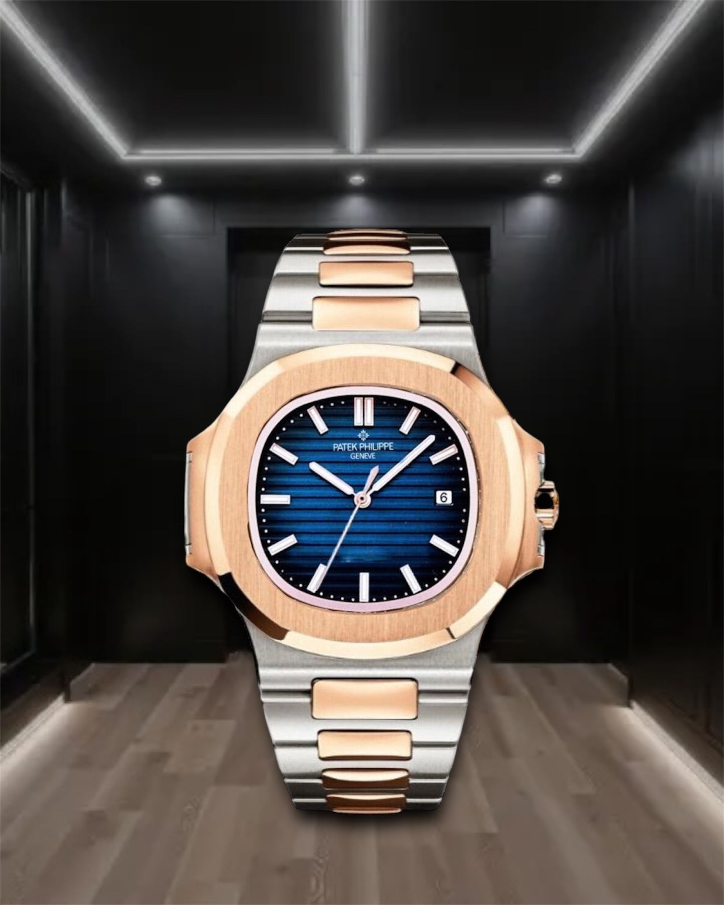 Patek Philippe Nautilus Two Tone Rose Gold Blue dial 40.5mm
