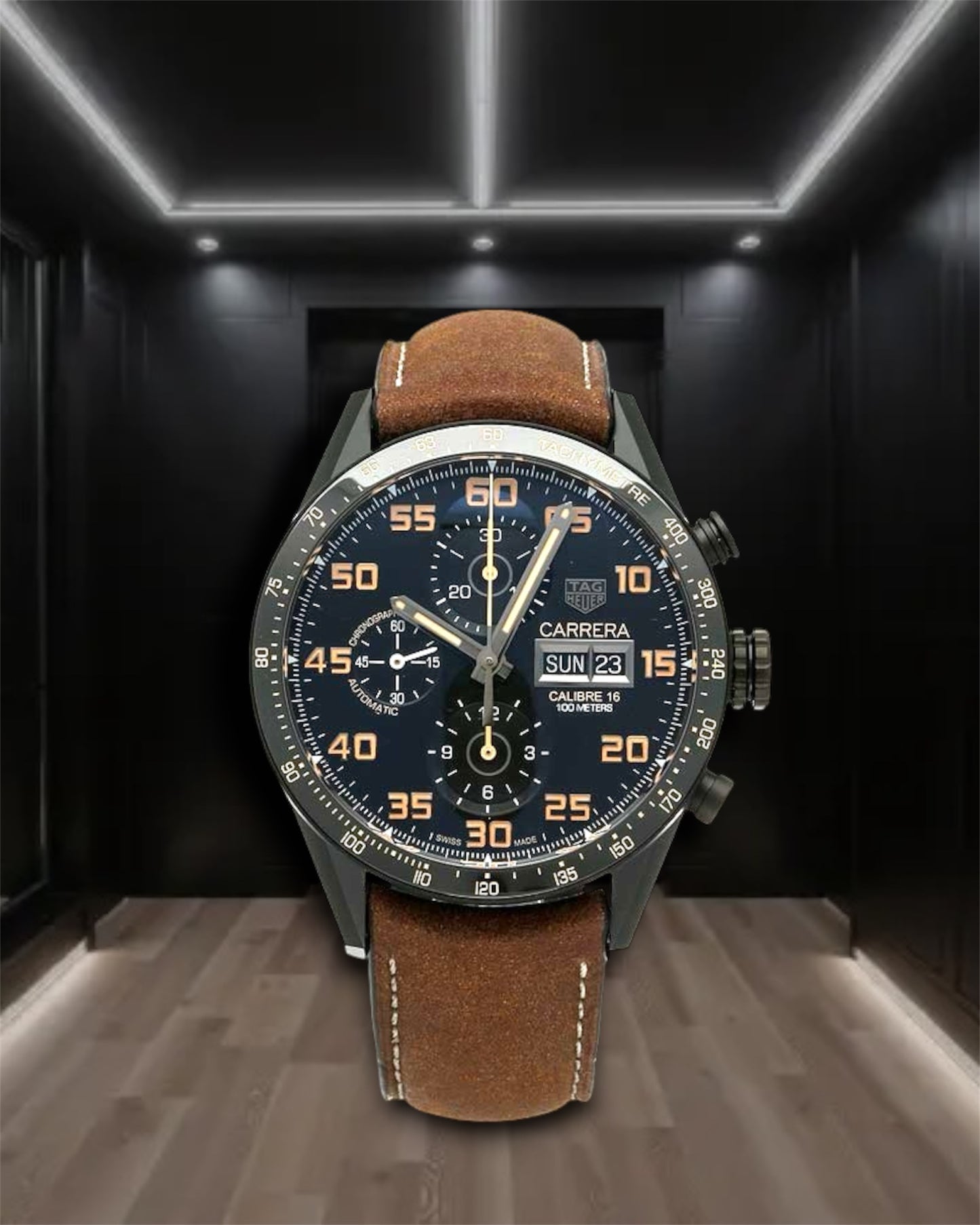 Tag Heuer Carrera Calibre 16 Chronograph Ceramic Brown Strap 43mm