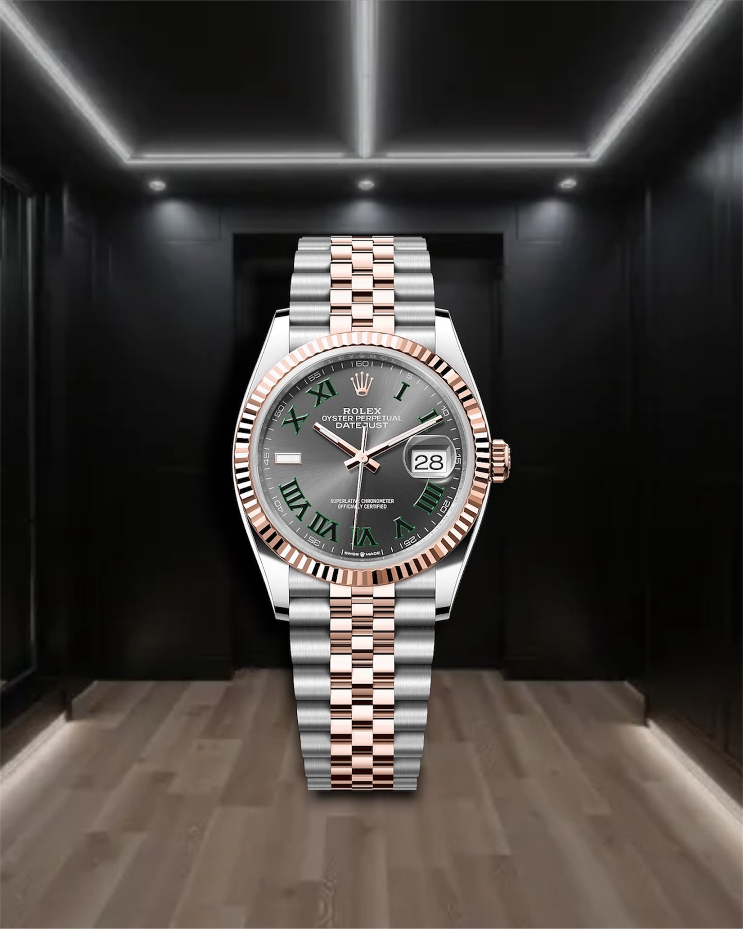 Datejust 36 Wimbledon Roman Two-Tone Rose Gold Jubilee