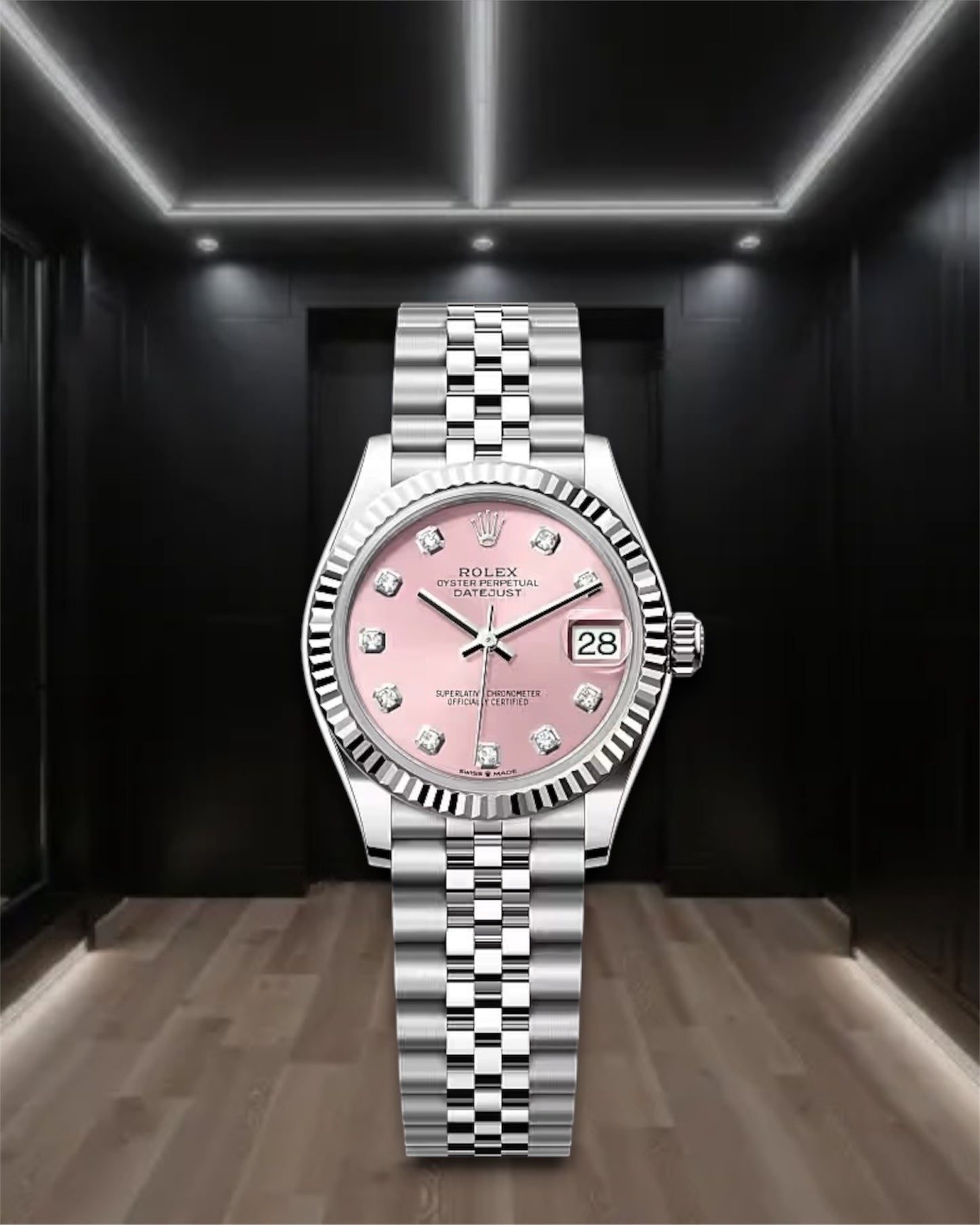 Day-Date Pink Dial Diamonds 36mm Jubilee