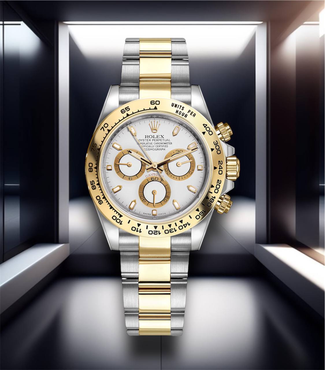 Daytona Cosmograph Two Tone White Dial 40mm