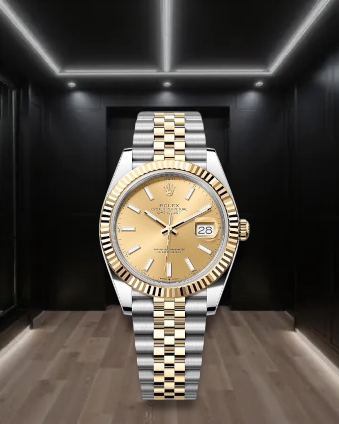 Datejust 41 Fluted Two Tone Champagne Dial Jubilee