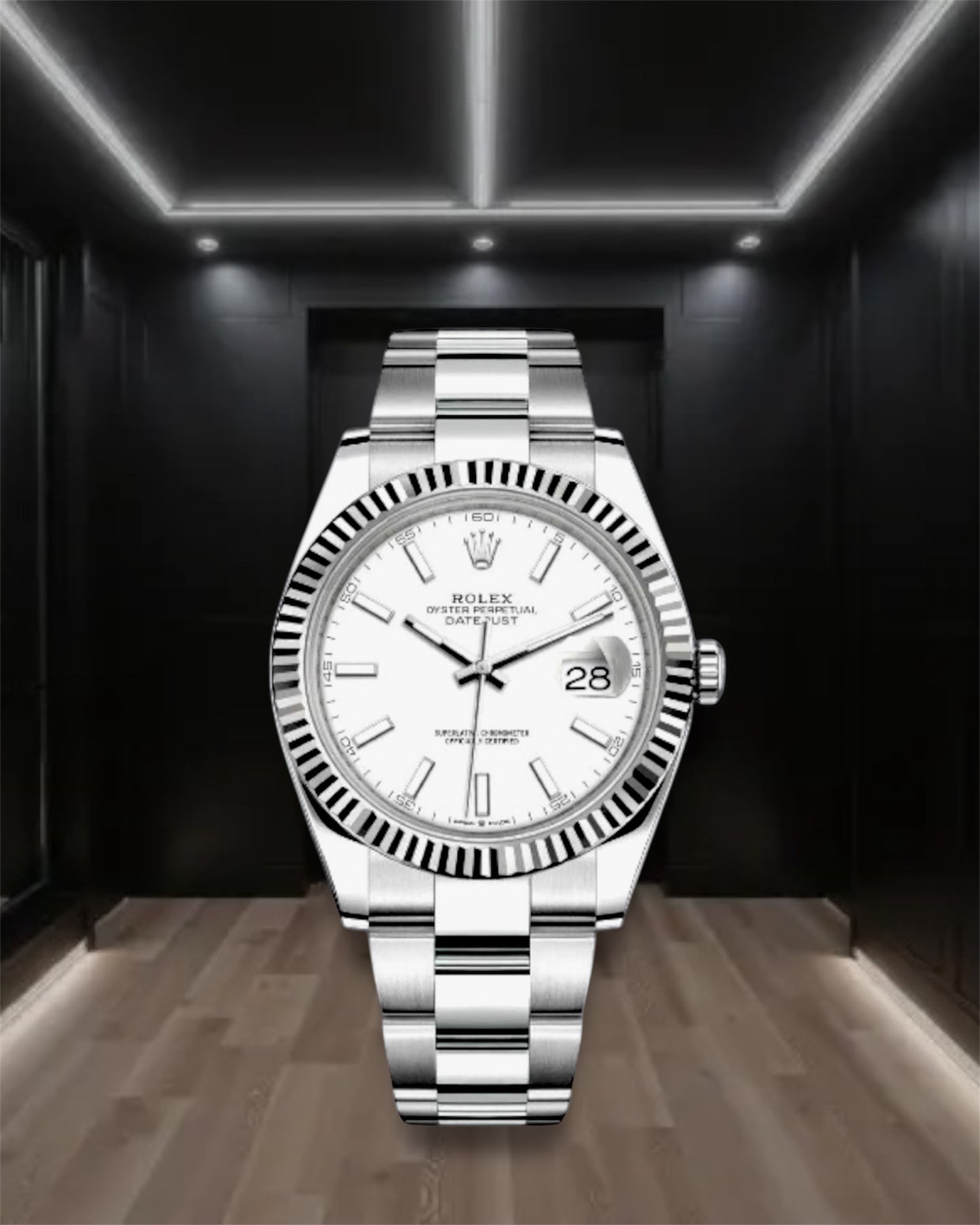 Datejust 41 Steel White Dial Stick Markers Oyster