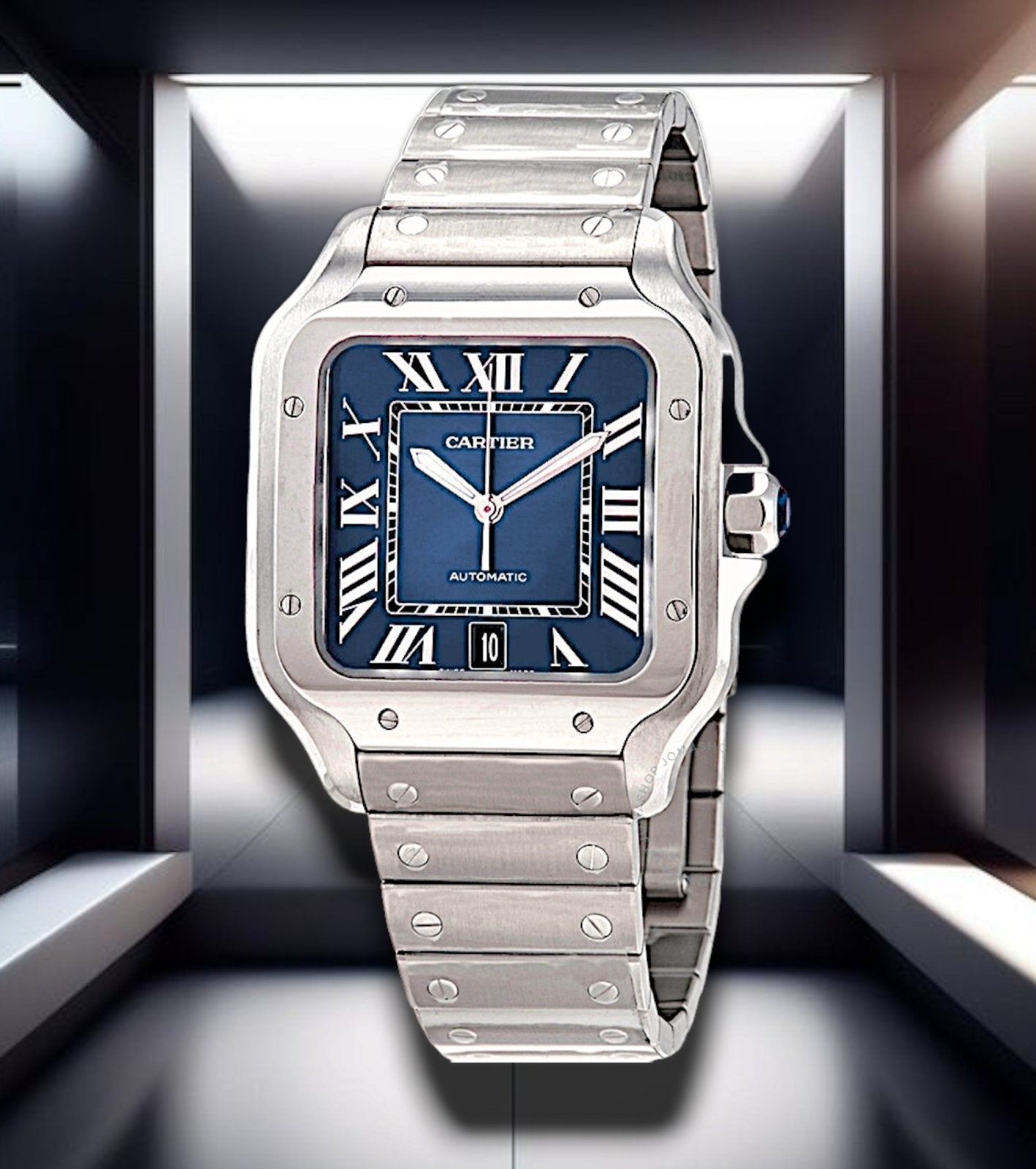 Cartier Santos De Cartier Large Steel Blue Dial 40mm