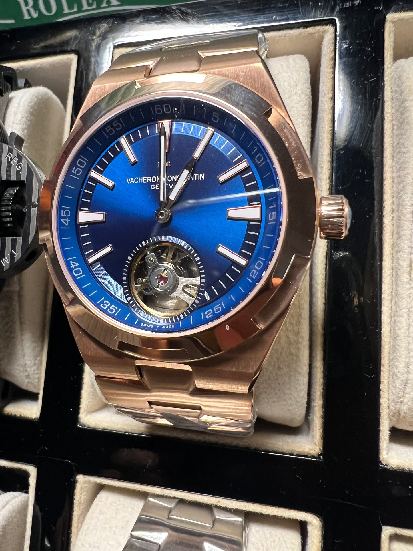 Vacheron Constantin Overseas Tourbillon Rose Gold Blue Dial 42.5mm
