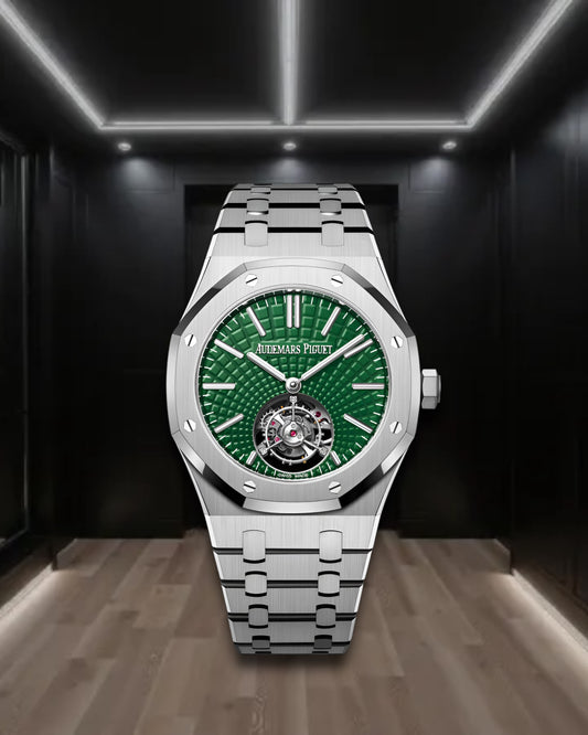 Audemars Piguet Royal Oak Selfwinding Flying Tourbillon Steel Green Dial 41mm