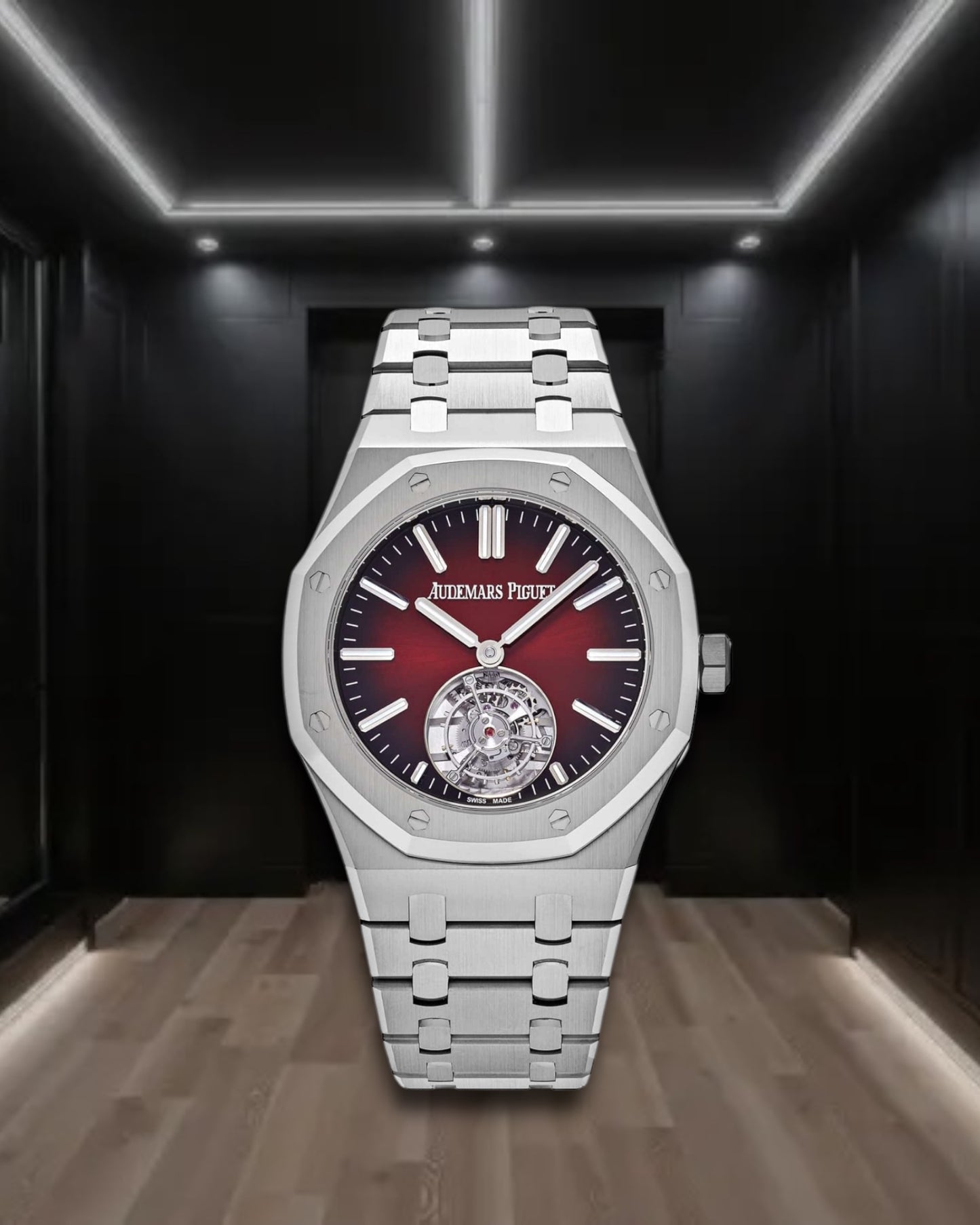 Audemars Piguet Royal Oak Selfwinding Flying Tourbillon Steel Cherry Dial 41mm
