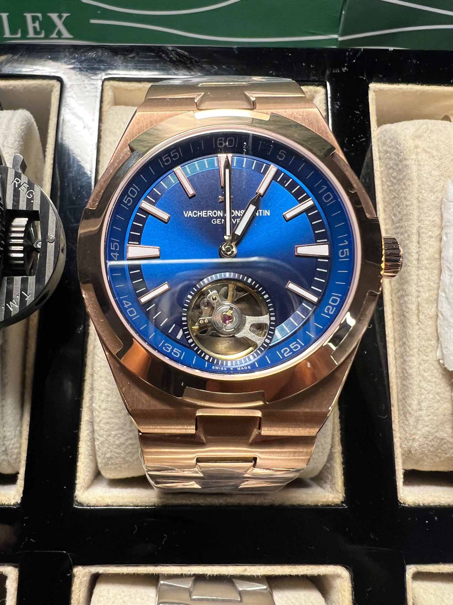 Vacheron Constantin Overseas Tourbillon Rose Gold Blue Dial 42.5mm