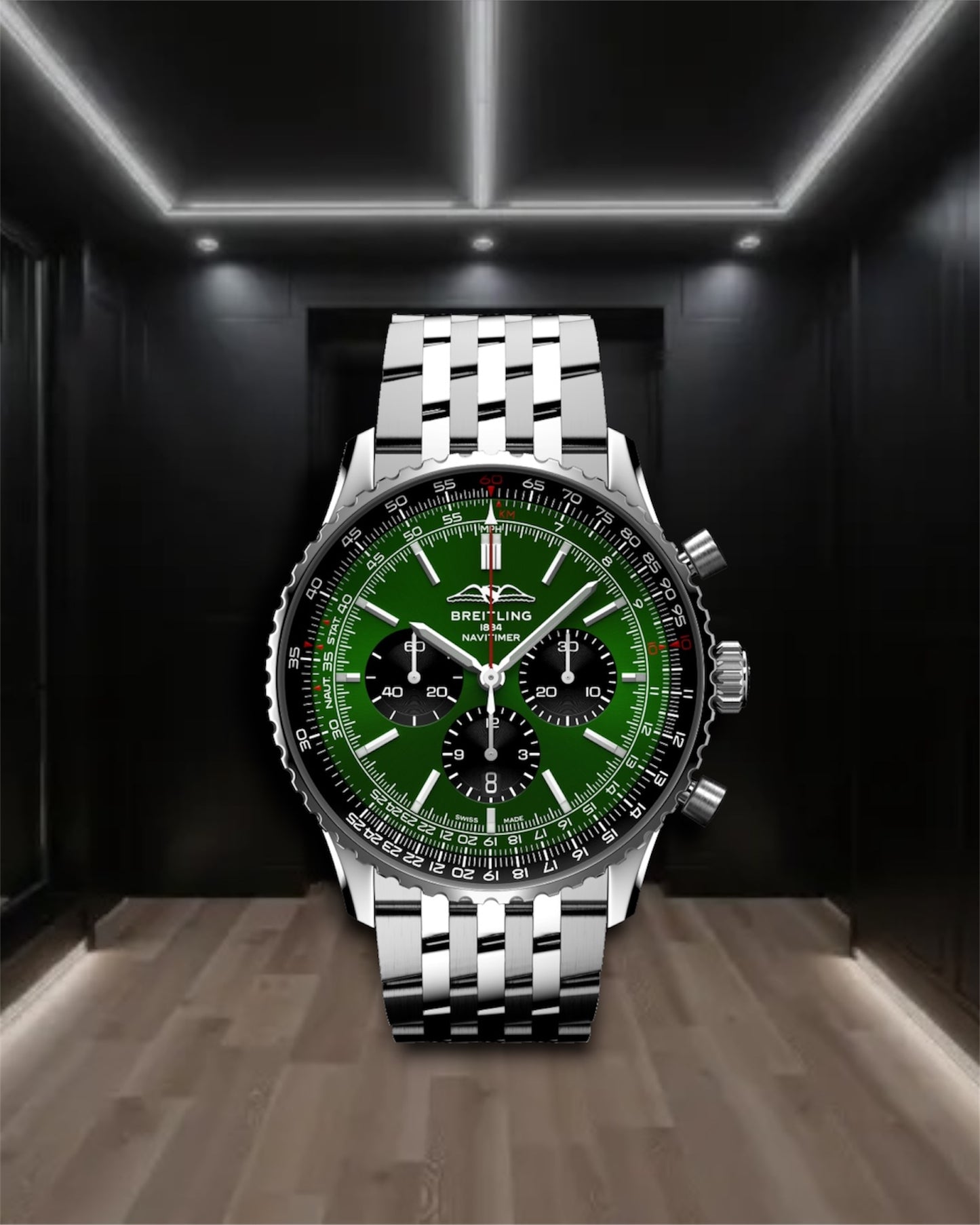 Breitling Navitimer B01 Chronograph Green Dial Black Chronograph 43mm