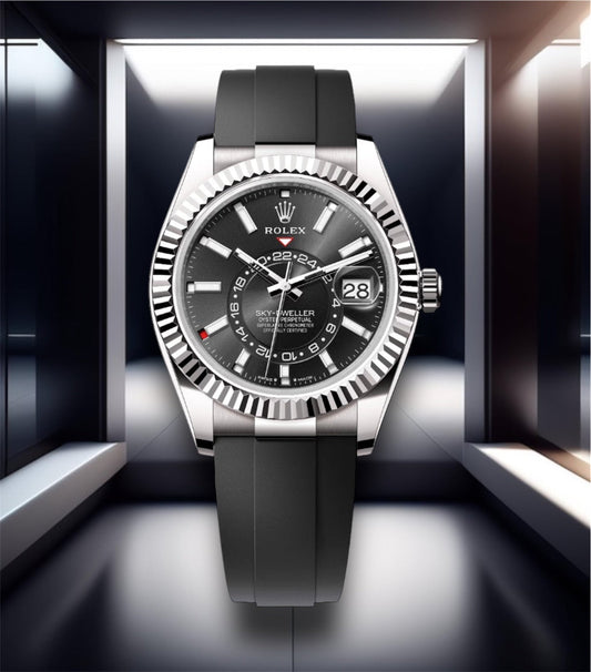 Sky Dweller Oysterflex Steel Case Black Dial 42mm 