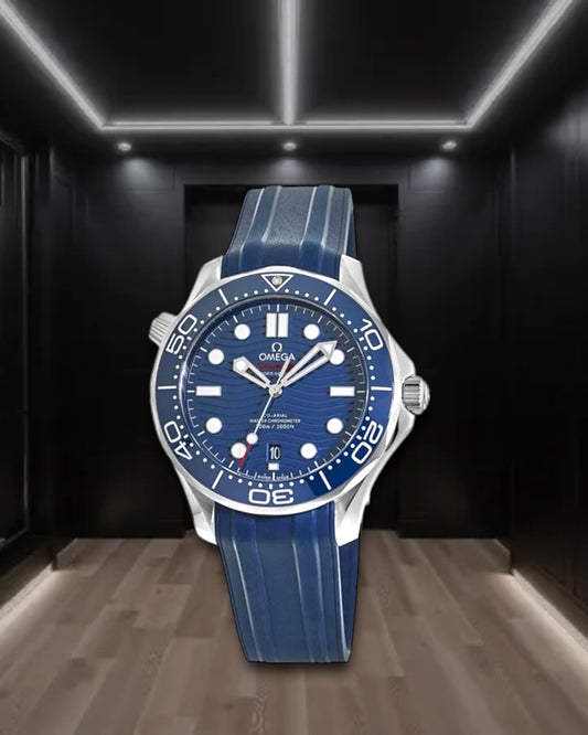 Omega Seamaster Diver 300 Blue Dial Rubber Strap 42mm