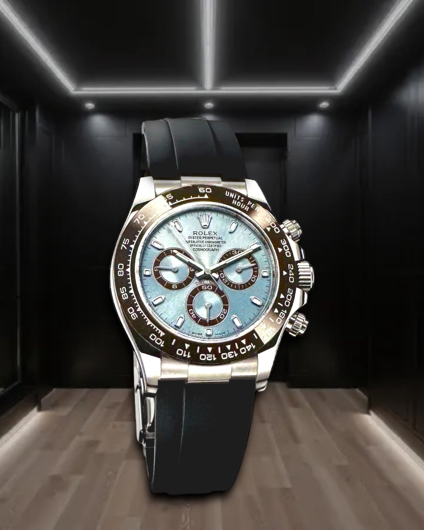 Daytona Cosmograph Platinum Ice Blue Dial Oysterflex