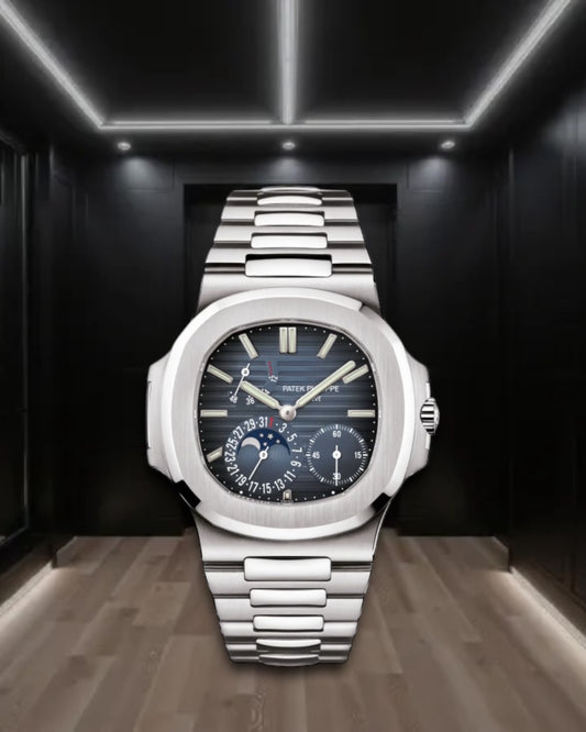 Patek Philippe Nautilus Moon Phase Steel Blue Dial 40.5mm