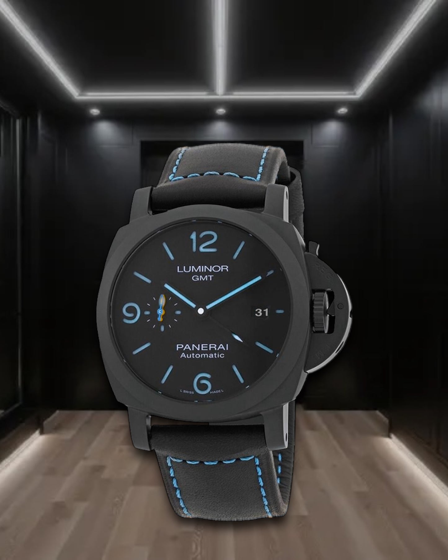 Panerai Lumimor Marina Carbotech Leather Strap 44mm
