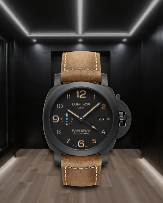 Panerai Luminor 1950 3 Days GMT Automatic Ceramica Pam1441 Black Dial 44mm