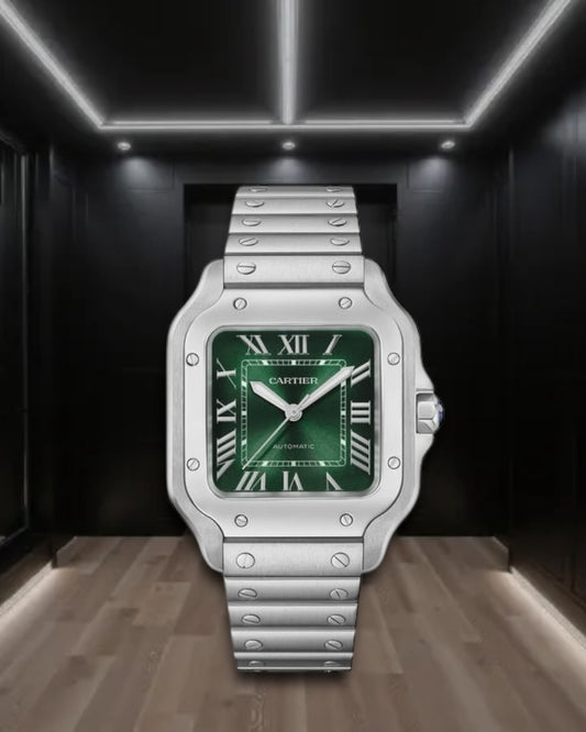 Cartier Santos De Cartier Large Steel Green Dial 40mm