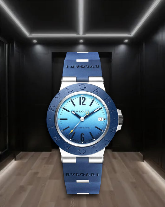 Bulgari Aluminum Capri Solotempo Blue 40mm Ref103915