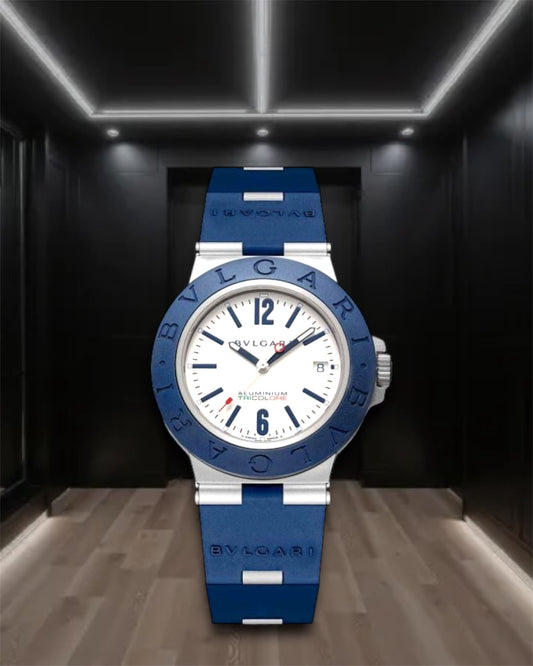 Bulgari Aluminum Tricolore Blue 40mm Ref103514